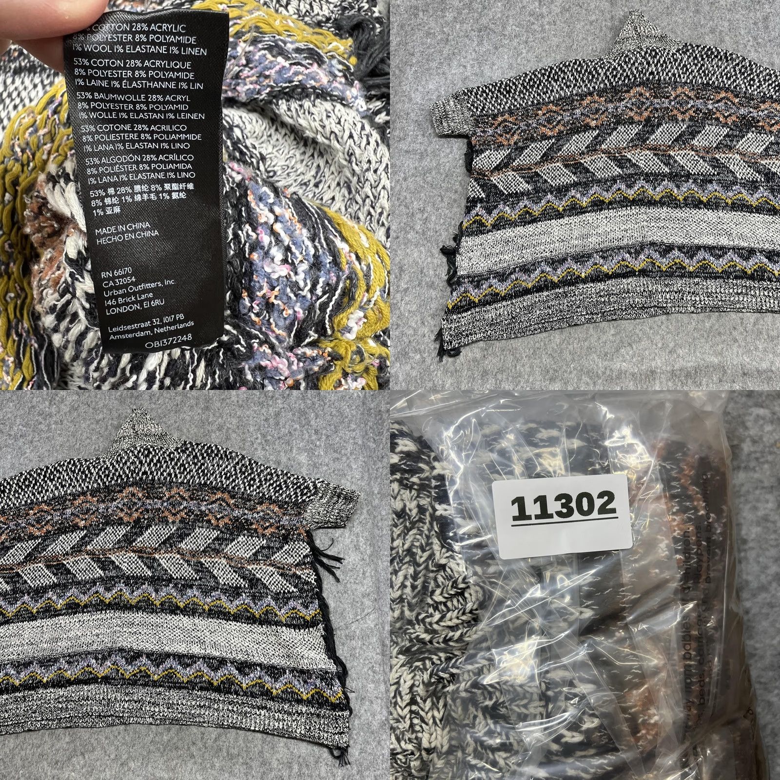 Vintage Pilcro Sweater Womens M/L Medium Large Gray Fair Isle Turtleneck Tassel Prep Poncho Size M / US 6-8 / IT 42-44 - 9 Thumbnail