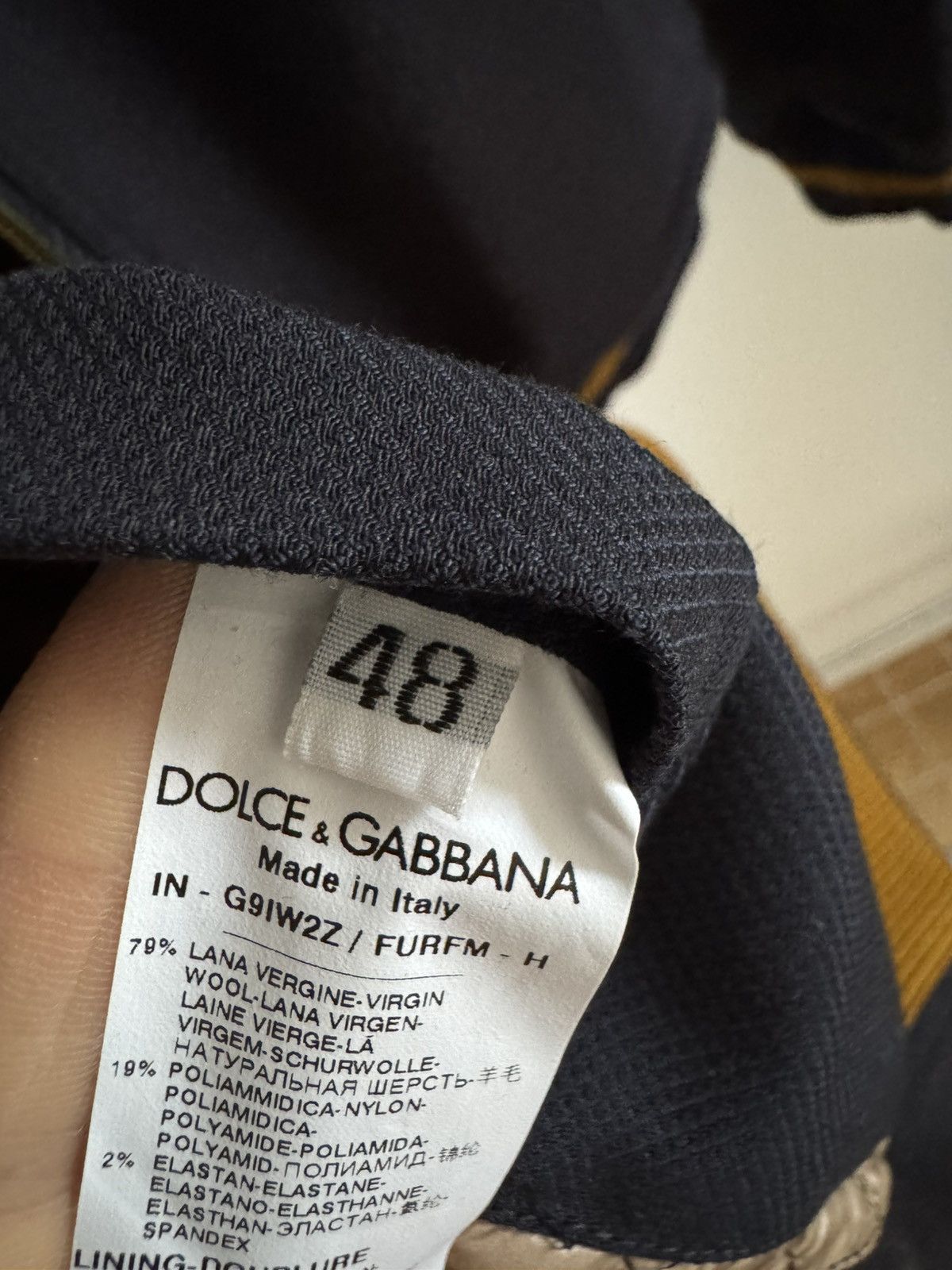 Dolce & Gabbana Luxury Wool Jacket with Gold Stitching Size US M / EU 48-50 / 2 - 9 Thumbnail
