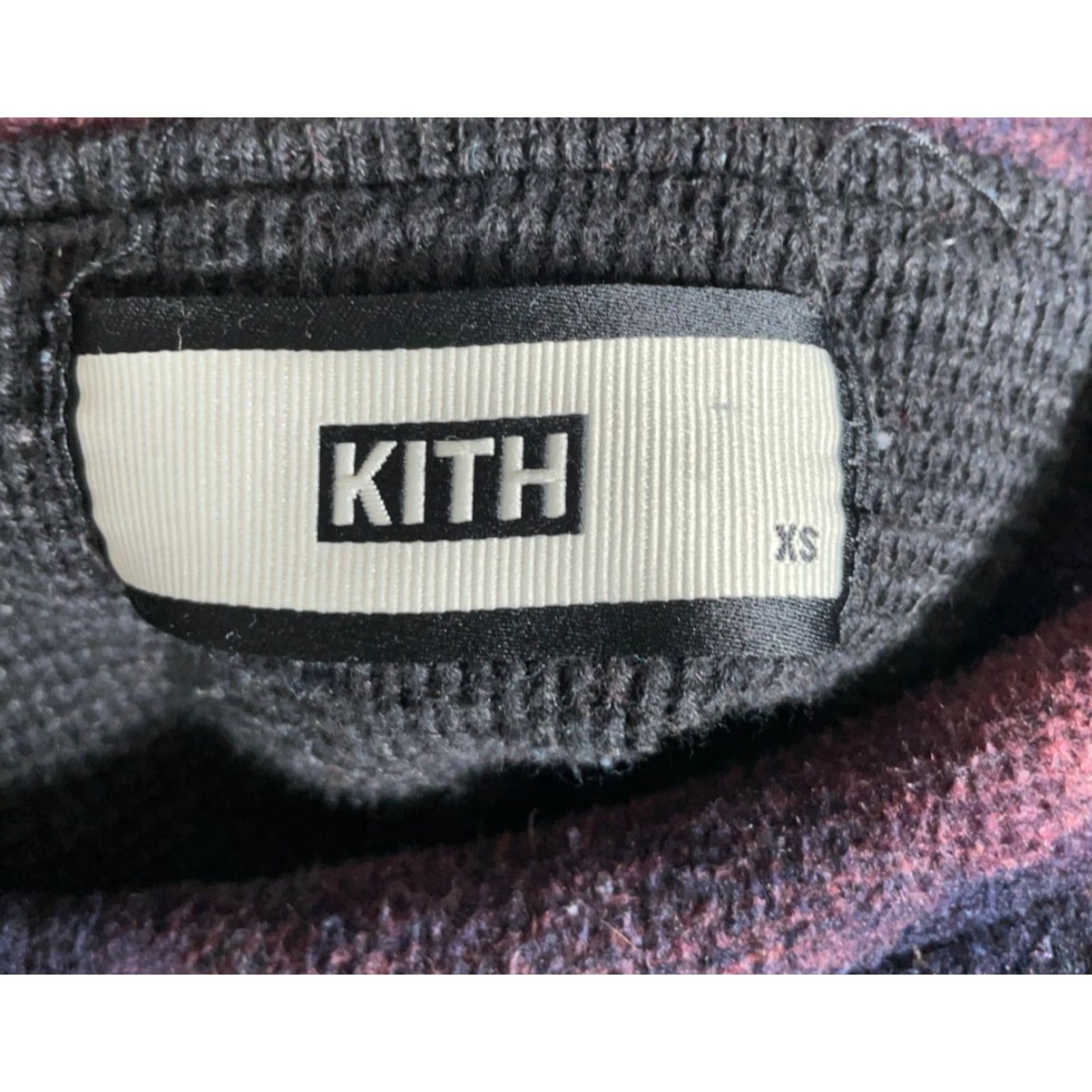 Kith KITH Hoodie Mens XS Purple Plaid Thermal Lined Heavyweight Pullover Sweatshirt Crew Neck Winter Fall Retro Grunge Size US XS / EU 42 / 0 - 3 Thumbnail