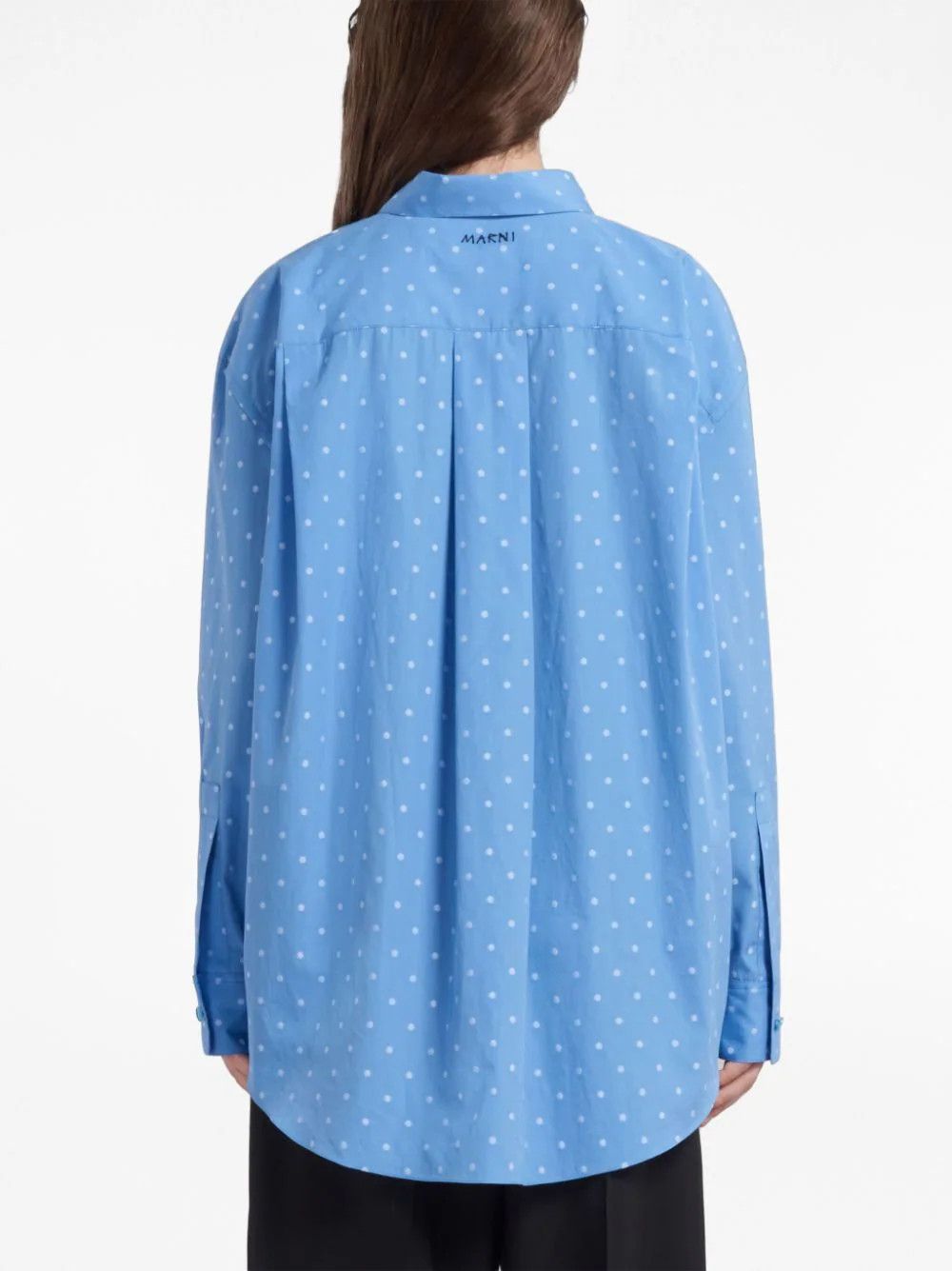 Marni o1w1db10824 Print Poplin Shirt in Light Blue Size M / US 6-8 / IT 42-44 - 4 Thumbnail