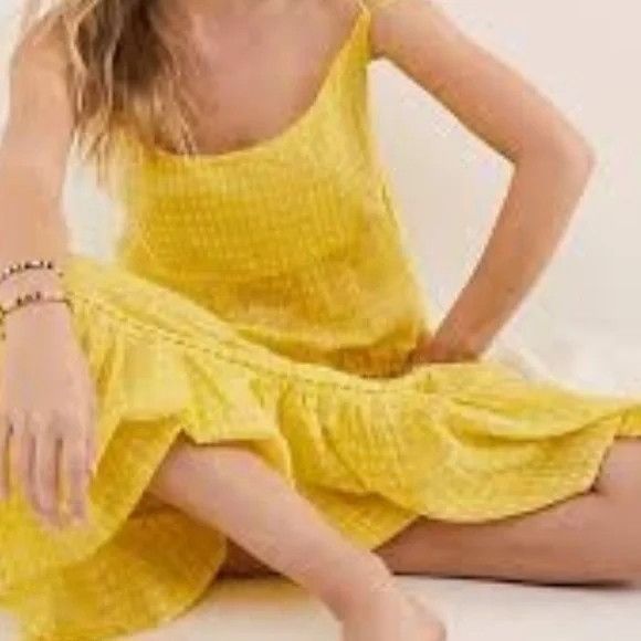 Free People Free People Yellow Midnight Dance Maxi Slip Dress Size XS / US 0-2 / IT 36-38 - 2 Thumbnail