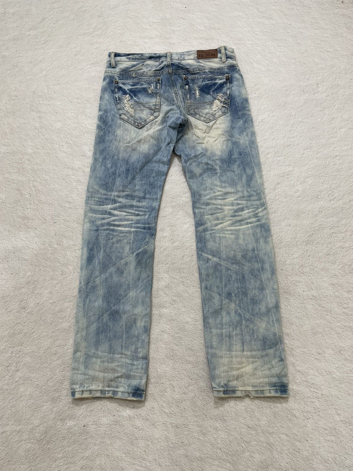 If Six Was Nine 2000s Buckaroo Heavy Distressed Denim Light Washed Y2K LGB Size US 31 - 8 Thumbnail