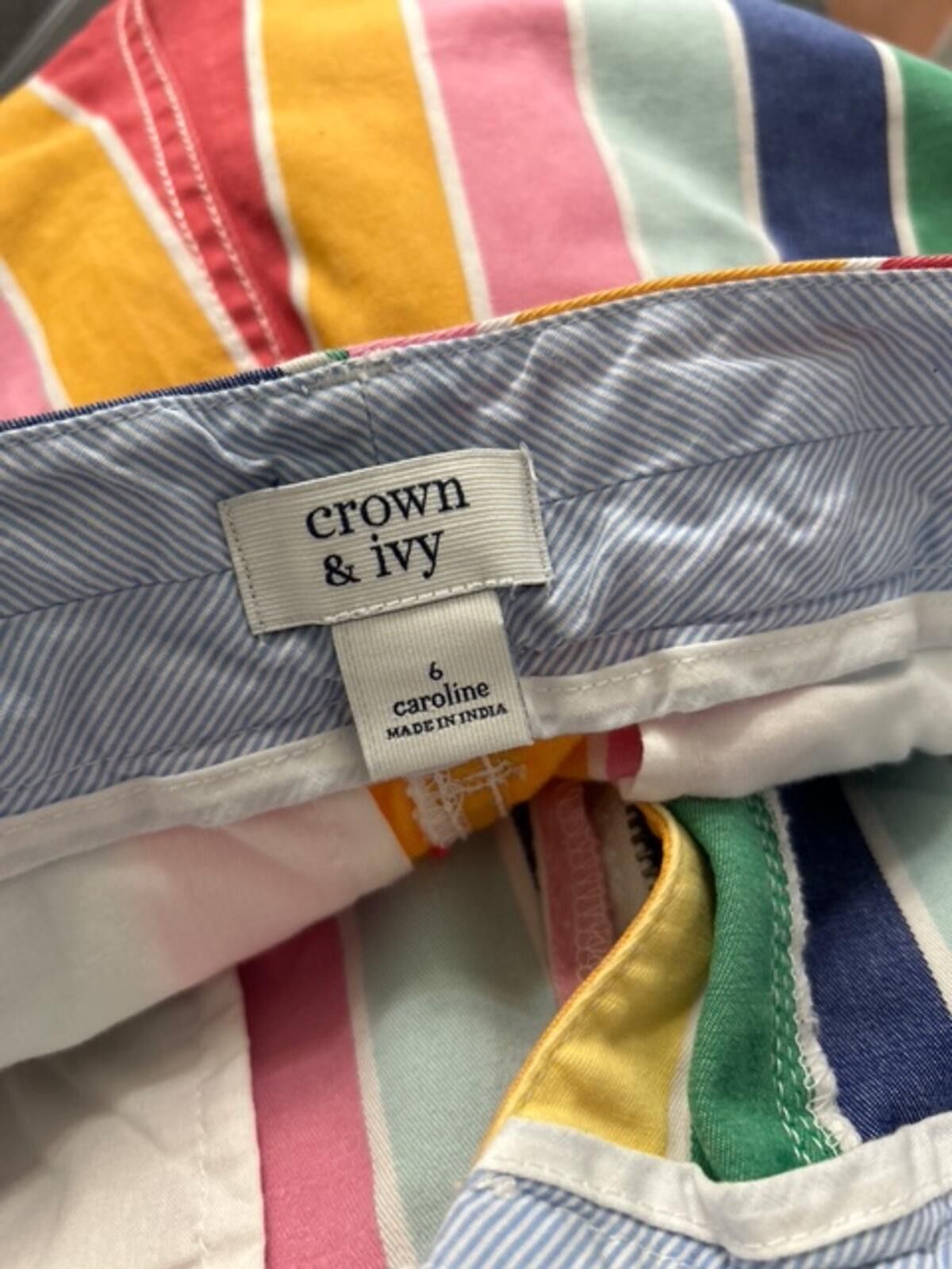 Other Crown & Ivy Multicolor Striped Shorts Size 6 Size 28" / US 6 / IT 42 - 3 Thumbnail