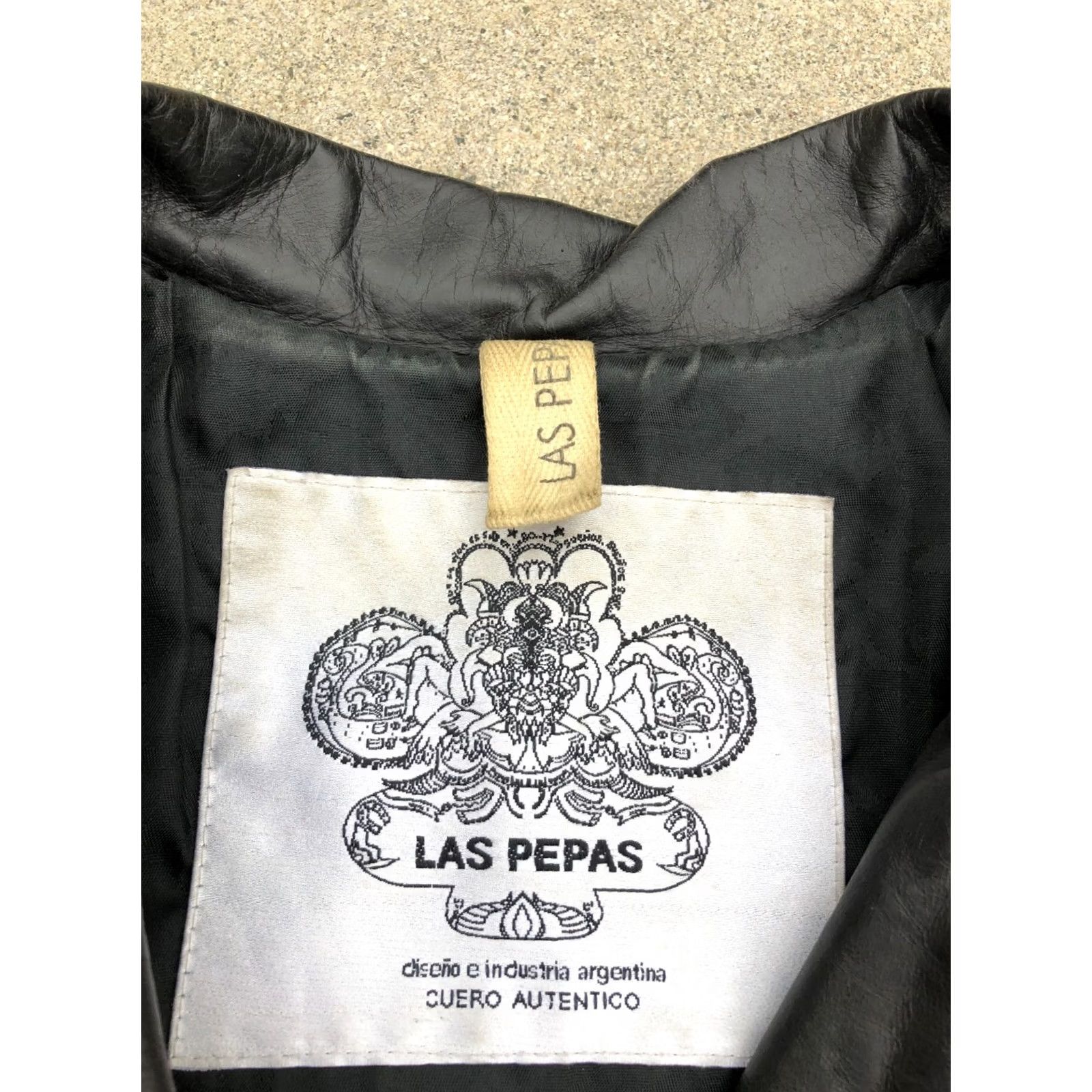 Vintage LAS PEPAS Vintage Argentina Leather Jacket Women's 3 SMALL Black Button Moto Shirt Size XS / US 0-2 / IT 36-38 - 4 Thumbnail