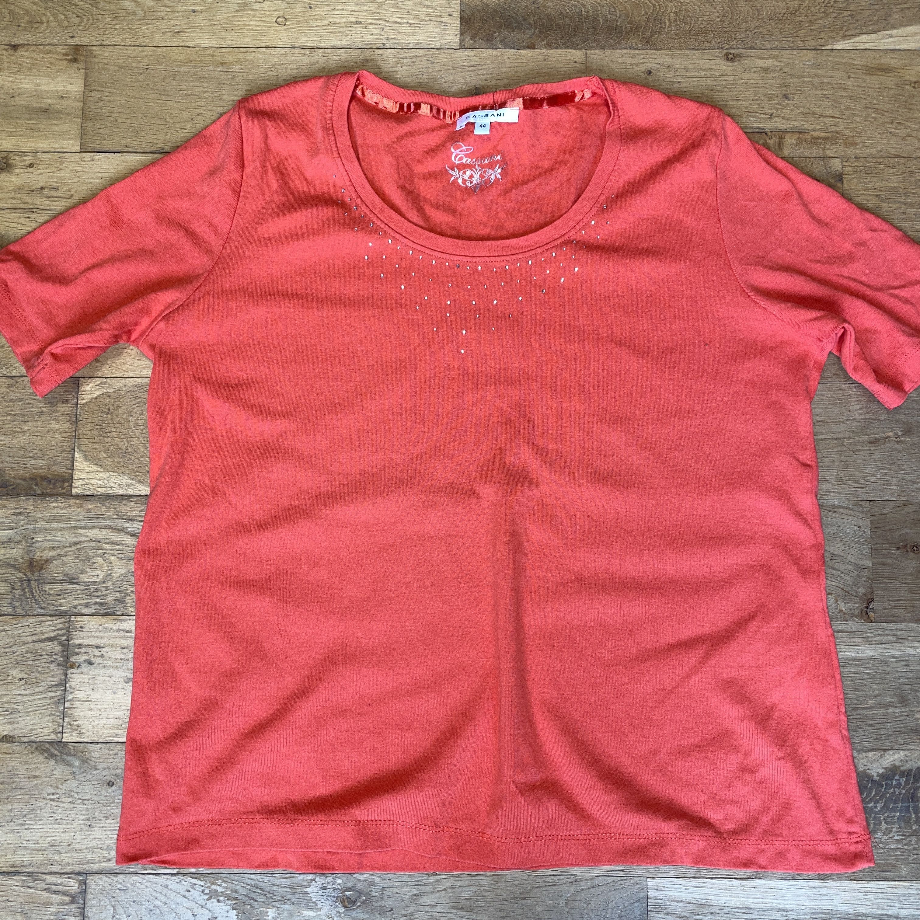 Oleg Cassini Cassani Women's T-shirt T-shirt Sequins Summer Size 44 Size M / US 6-8 / IT 42-44 - 1 Thumbnail