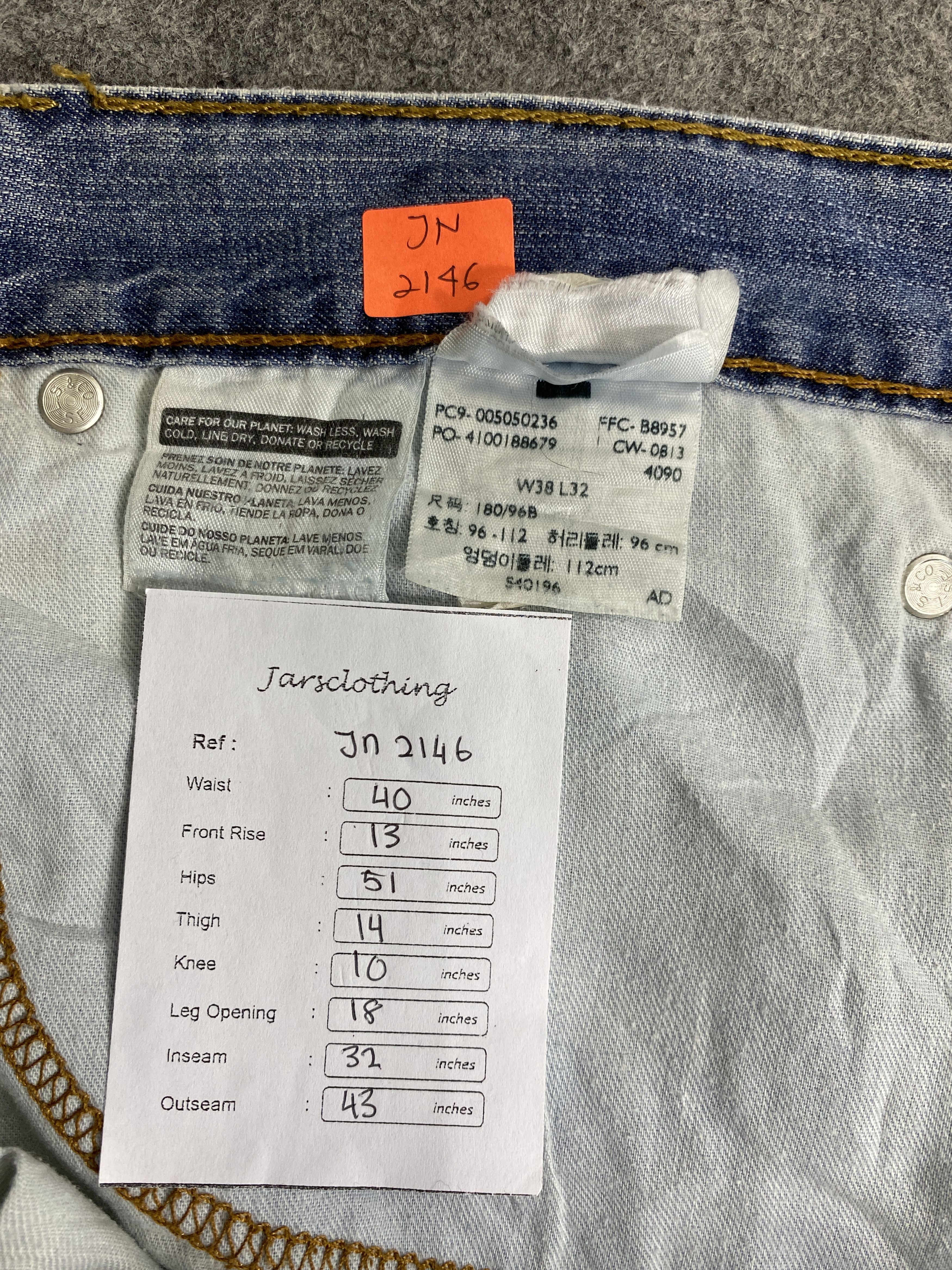 Japanese Brand Light Wash Vintage Levi's 505 Jeans 40x32 Denim JN2146 Size US 40 / EU 56 - 9 Thumbnail