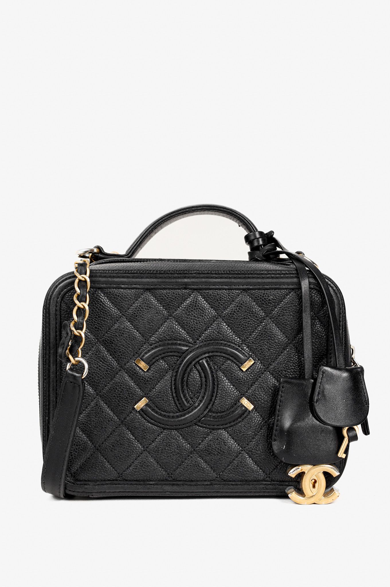 Chanel Chanel Filigree Medium Black Caviar Quilted CC Vanity Case Size ONE SIZE - 1 Thumbnail