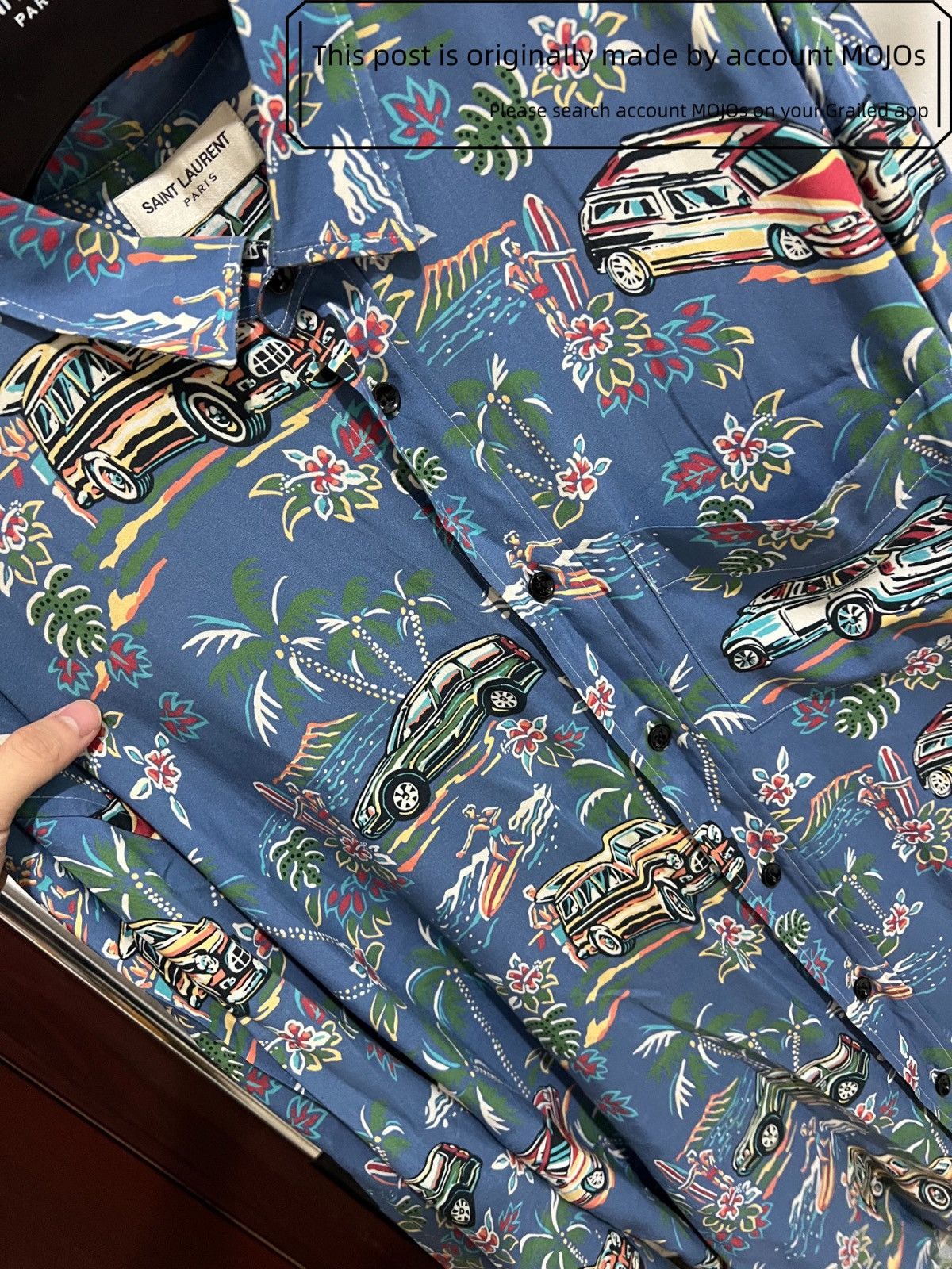 Saint Laurent Paris Sz 41 Saint Laurent Paris 17SS Beach Pattern Shirt mojos1236 Size US L / EU 52-54 / 3 - 5 Thumbnail