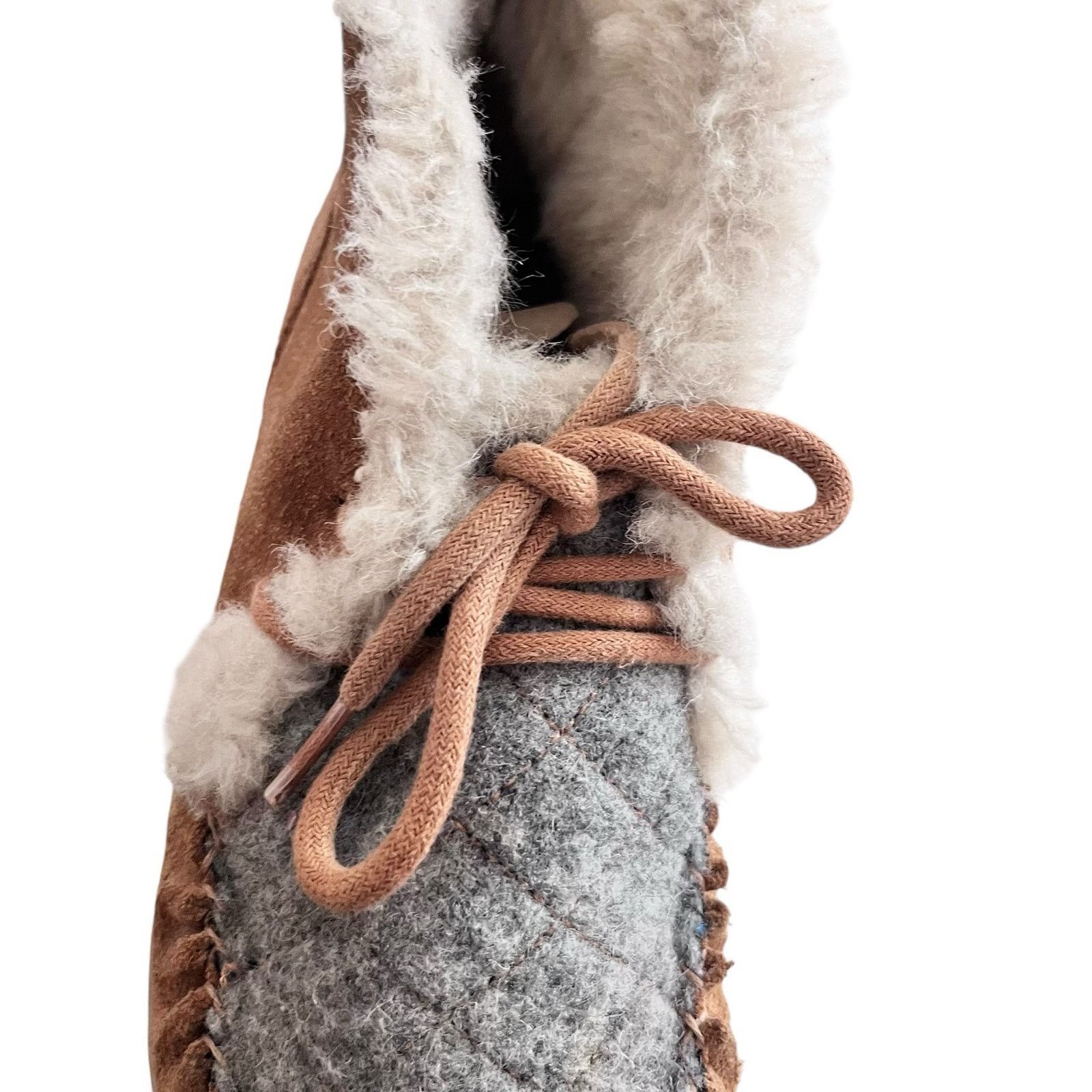 SOREL Sorel Out N About Brown Gray Suede Faux Fur Moccasin Boots Size US 7 / IT 37 - 9 Thumbnail