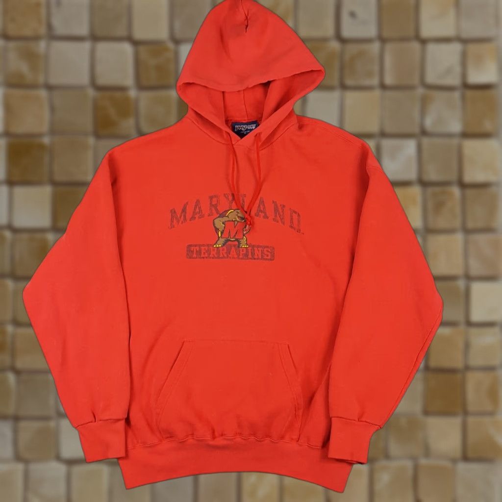 Jansport VINTAGE Maryland Terrapins Hoodie Men L Red JanSport Pullover Logo 90s Sports Decade Theme Terps Turtle Logo Sweatshirt USA Made Size US L / EU 52-54 / 3 - 1 Thumbnail
