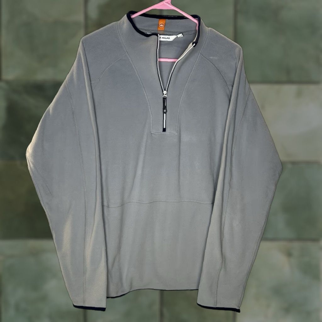 Peter Millar Peter Millar Lily Pad Thermal Flow Micro Fleece 1/2 Half-Zip Pullover Gray Large Mens Jacket Golf Size US L / EU 52-54 / 3 - 1 Thumbnail