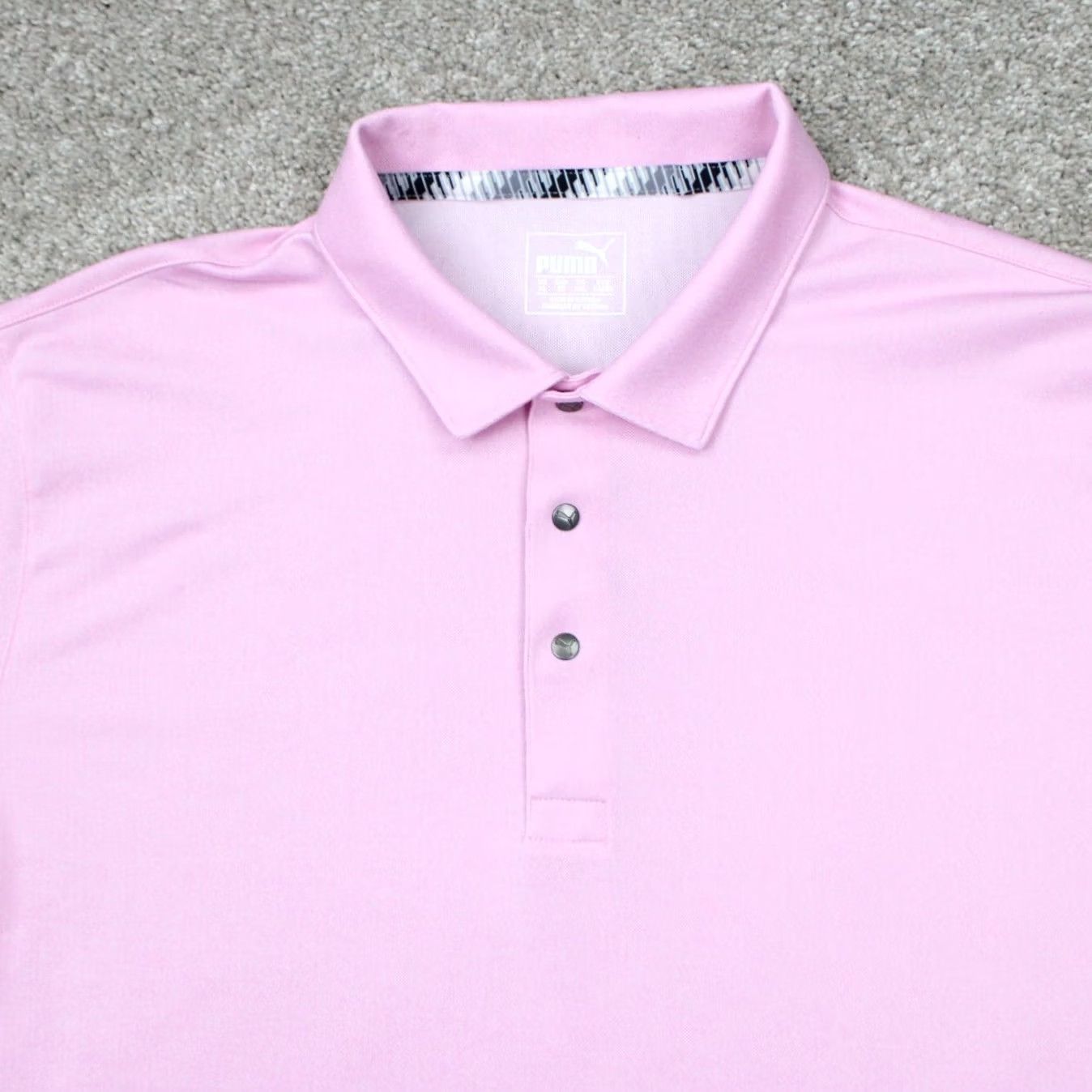 Puma PUMA Polo Shirt Mens XL Pink Polyester Blend Short Sleeve Button Collar Sports Golf Logo Size US XL / EU 56 / 4 - 5 Thumbnail
