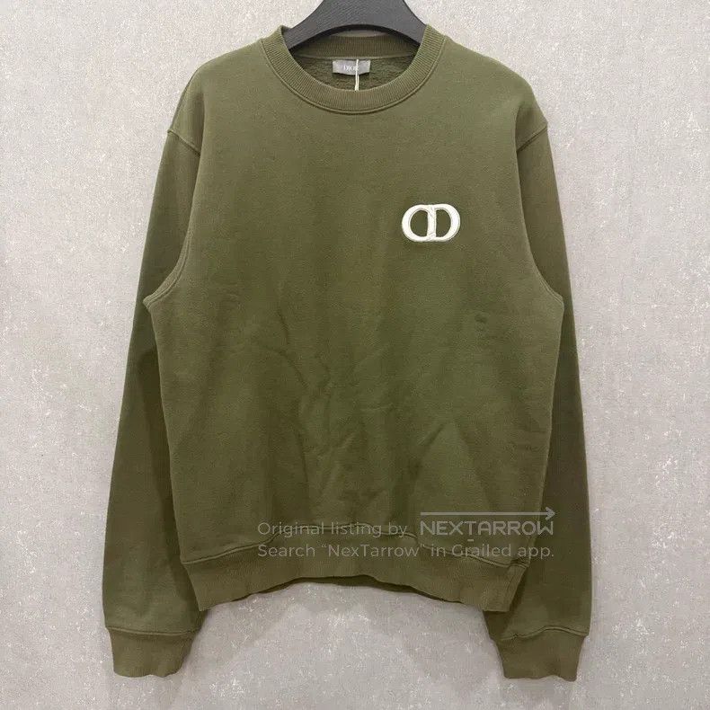 Dior Dior Embroidered Logo Olive Green Casual Sweatshirt Size US L / EU 52-54 / 3 - 1 Thumbnail