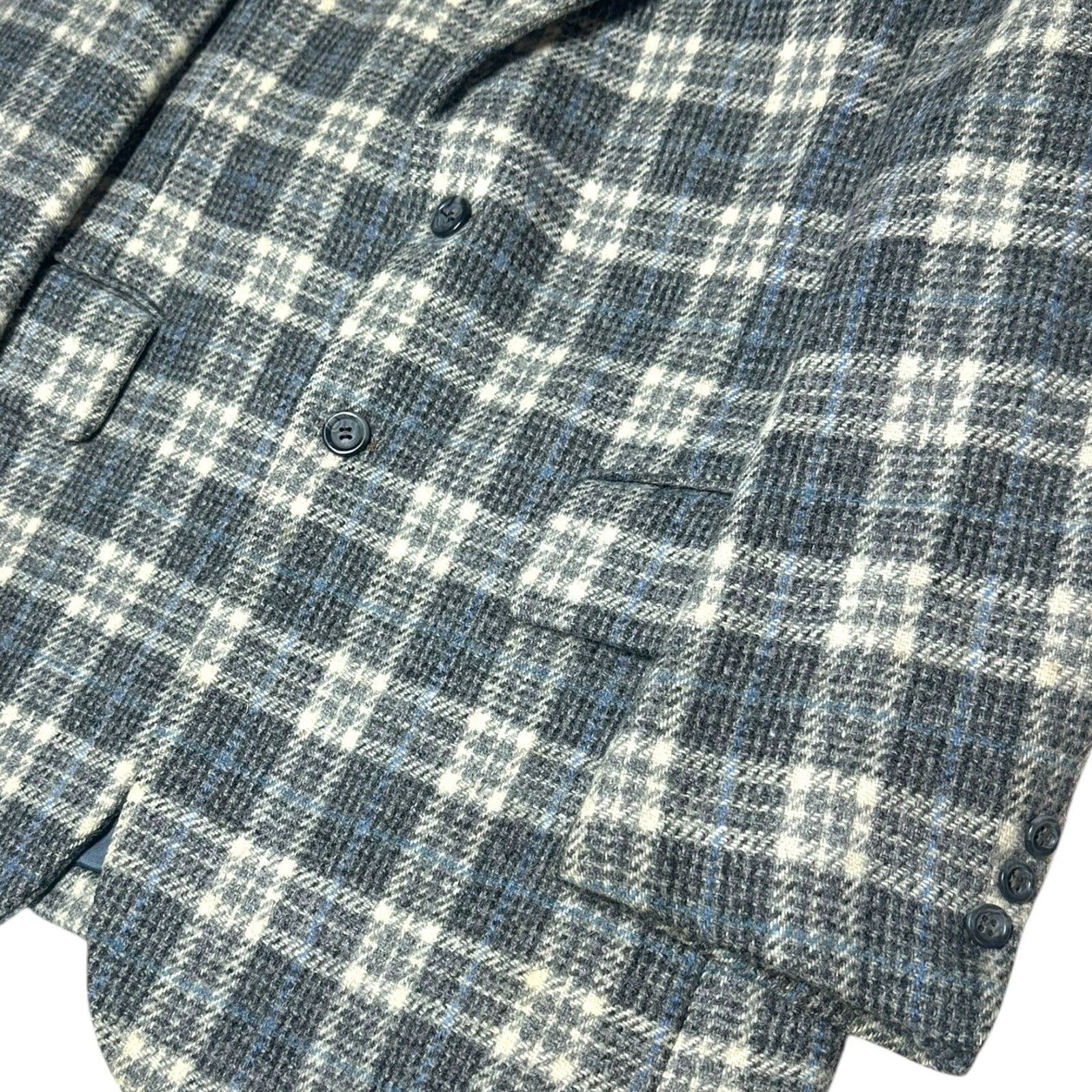 Harris Tweed Harris Tweed Mens 42R Plaid Blazer Jacket Blue Gray Size 42R - 6 Thumbnail