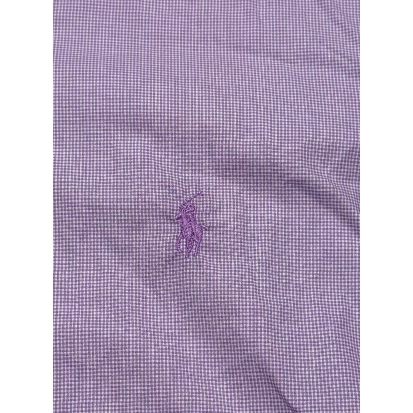 Polo Ralph Lauren VINTAGE Polo Ralph Lauren Dress Shirt Men 15.5 Gingham Plaid Long Sleeve Lavender White Purple Pony Size US M / EU 48-50 / 2 - 2 Thumbnail