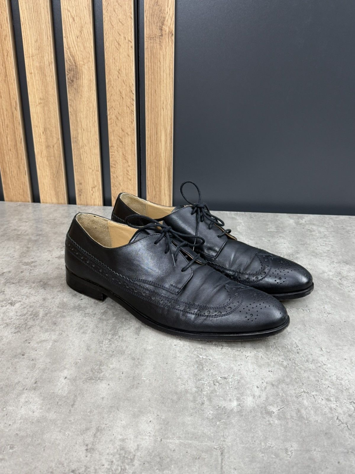 John Galliano John Galliano Black Brogue Derby Shoes EU 44 Size US 11 / EU 44 - 4 Thumbnail