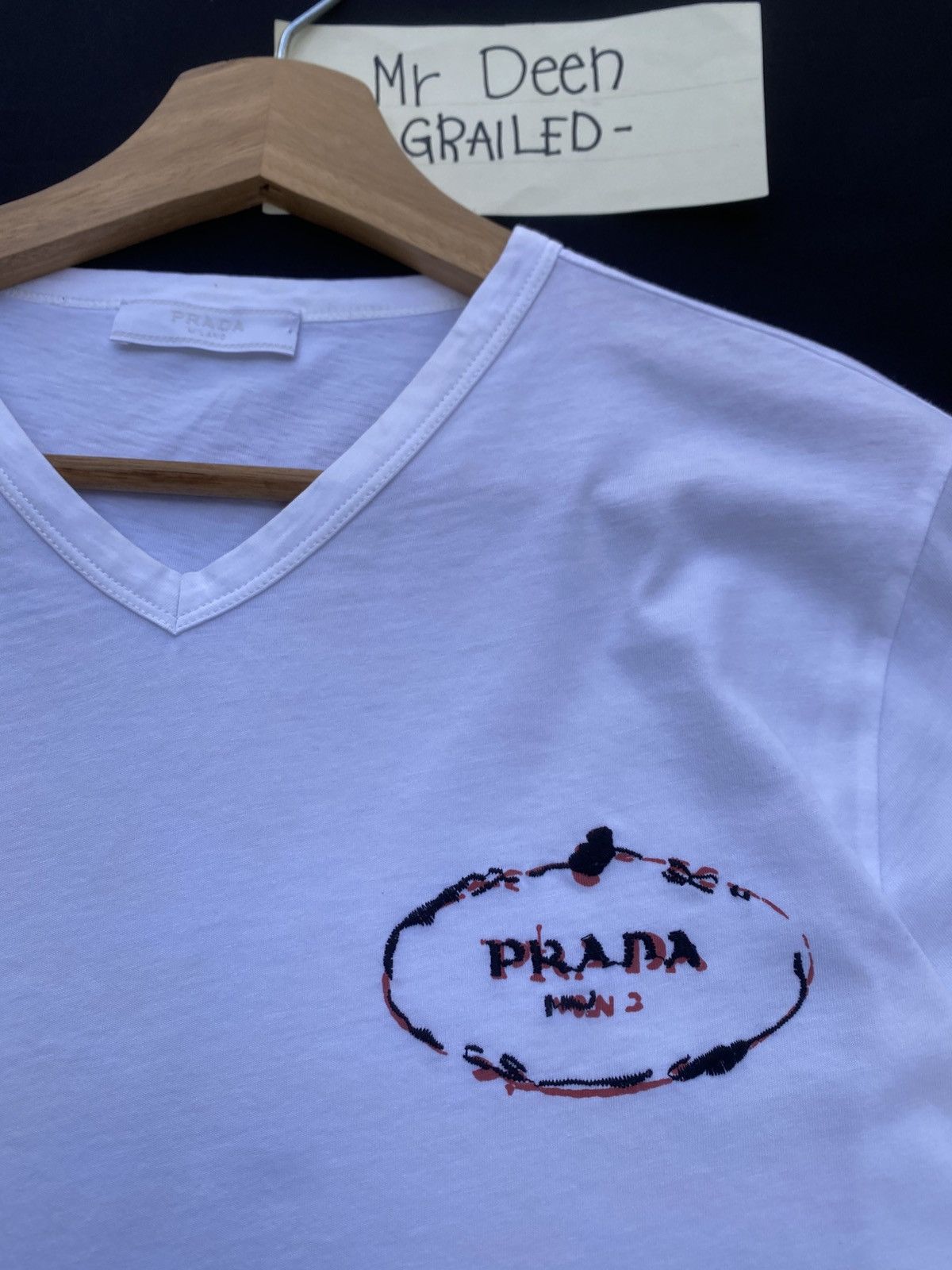 Prada Rare PRADA Man V Neck Tshirt Size US S / EU 44-46 / 1 - 11 Thumbnail