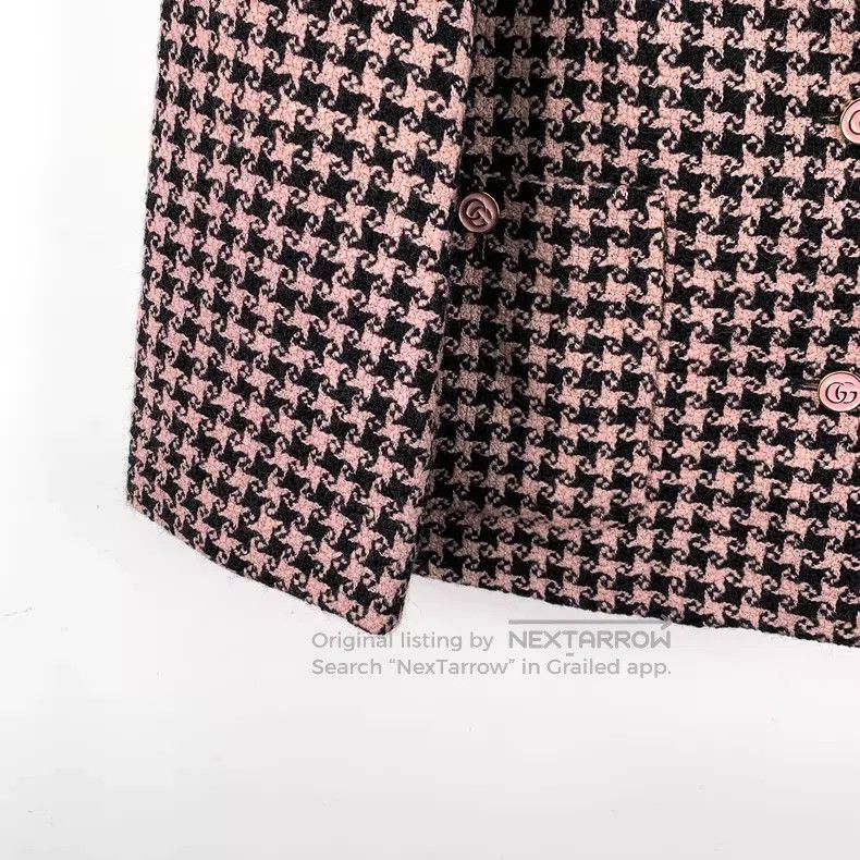 Gucci Gucci Pink checkered wool lapel single-breasted long-sleev Size M / US 6-8 / IT 42-44 - 4 Thumbnail