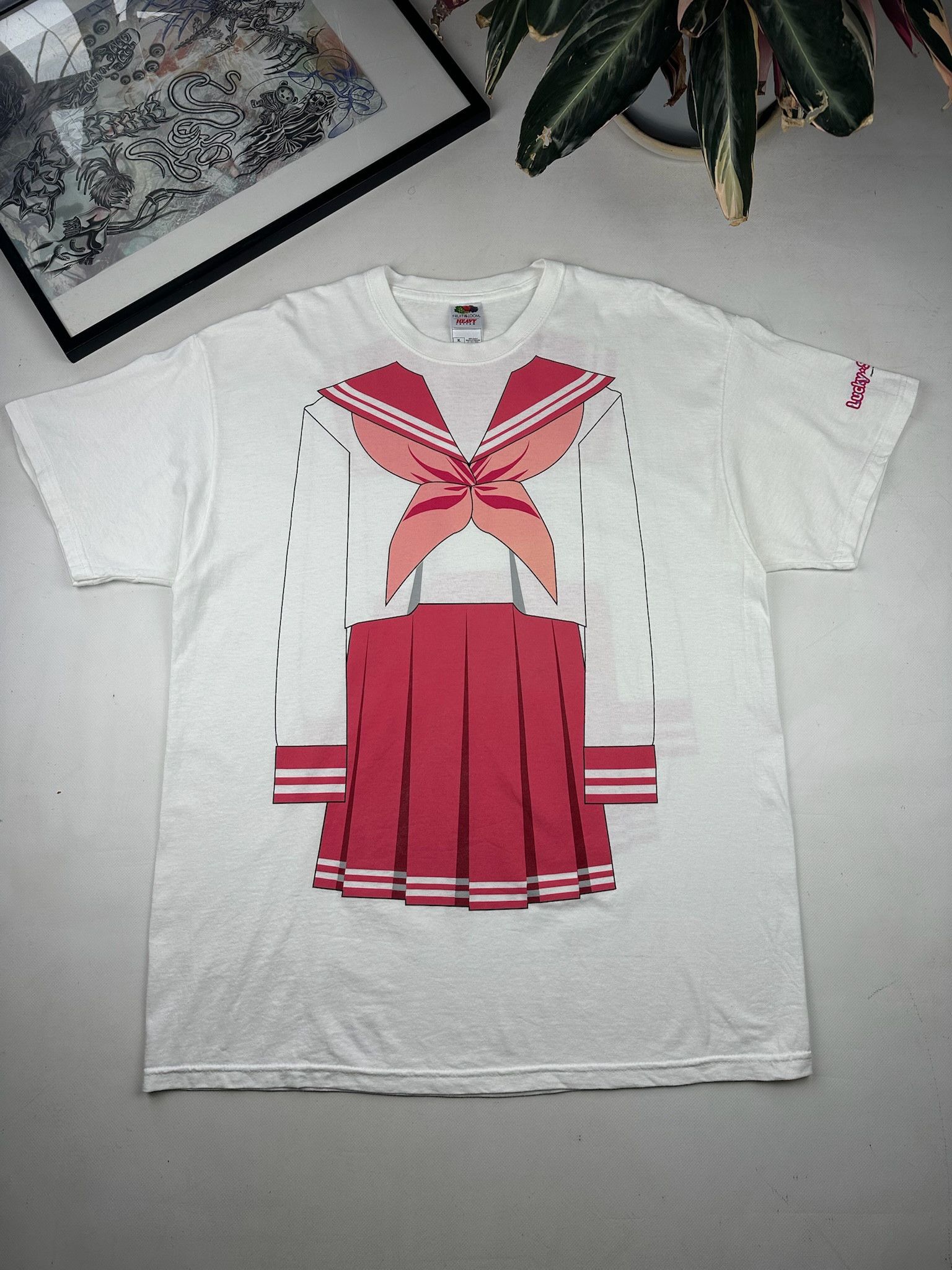 Anime Vintage Y2K Lucky Star Anime School Girl Uniform Tee XL Size US XL / EU 56 / 4 - 1 Thumbnail