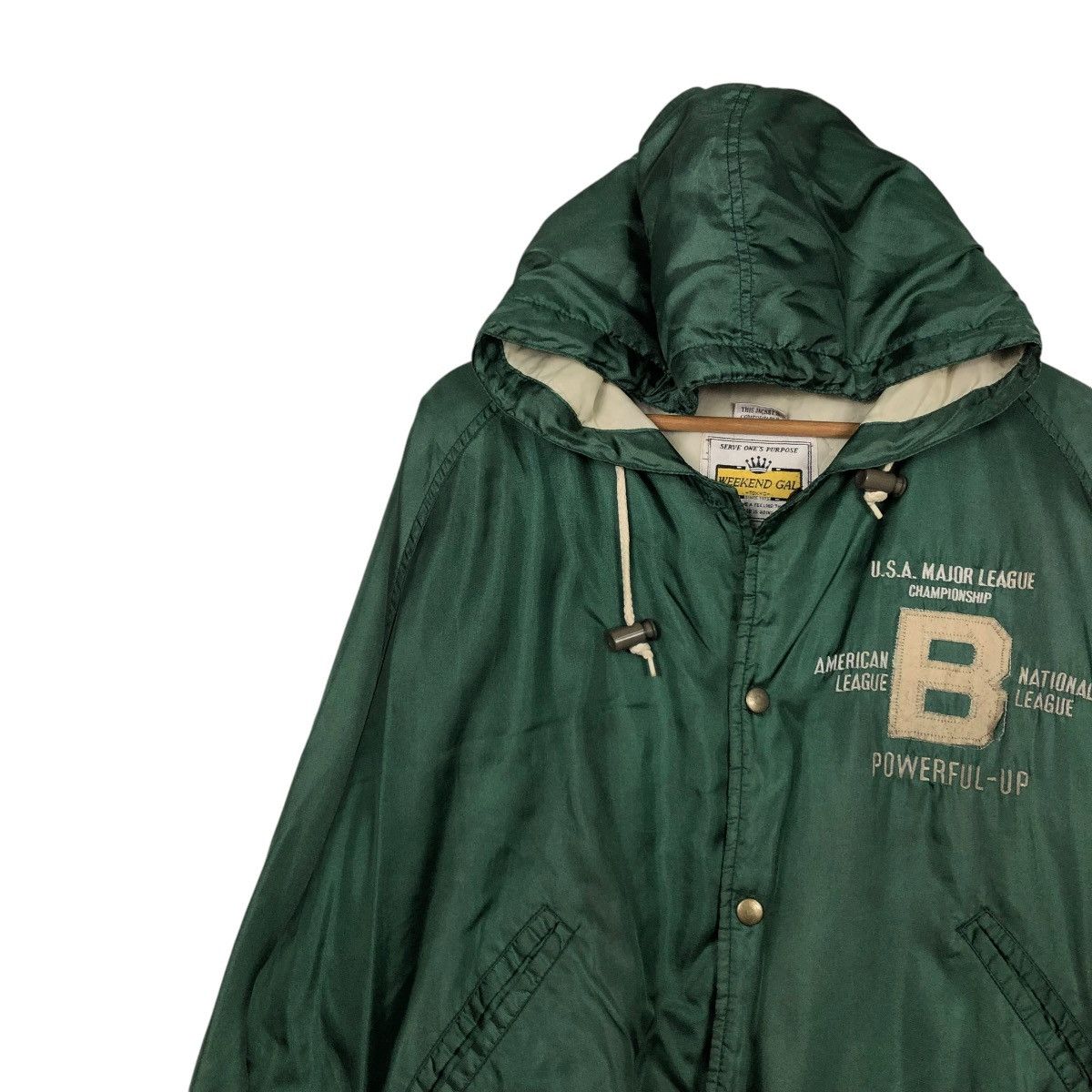 Japanese Brand 🔥SPORTSWEAR BOMBER JACKET MAJOR LEAGUE SPELL OUT BACK HIT Size US M / EU 48-50 / 2 - 9 Thumbnail