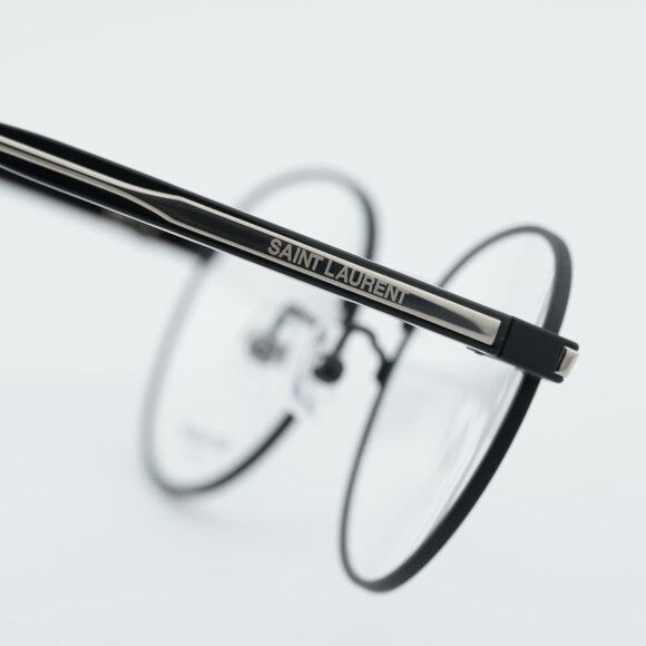 Saint Laurent Paris Saint Laurent SL848/J 001 Eyeglasses Shiny Black 49mm Round Size ONE SIZE - 5 Thumbnail