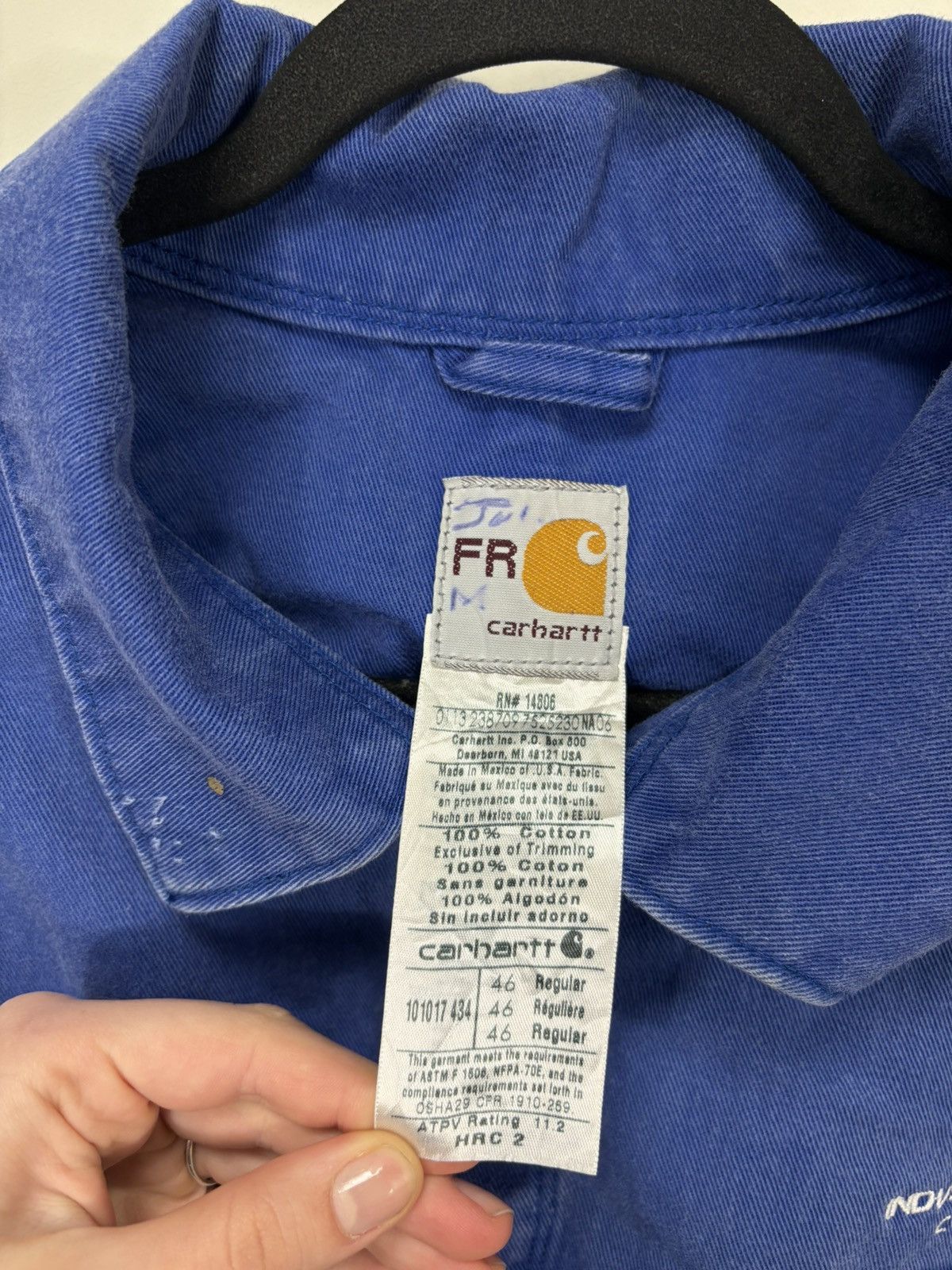Carhartt Vintage Carhartt Flame Resistant Blue Boxy Cropped Jacket Size US L / EU 52-54 / 3 - 13 Thumbnail
