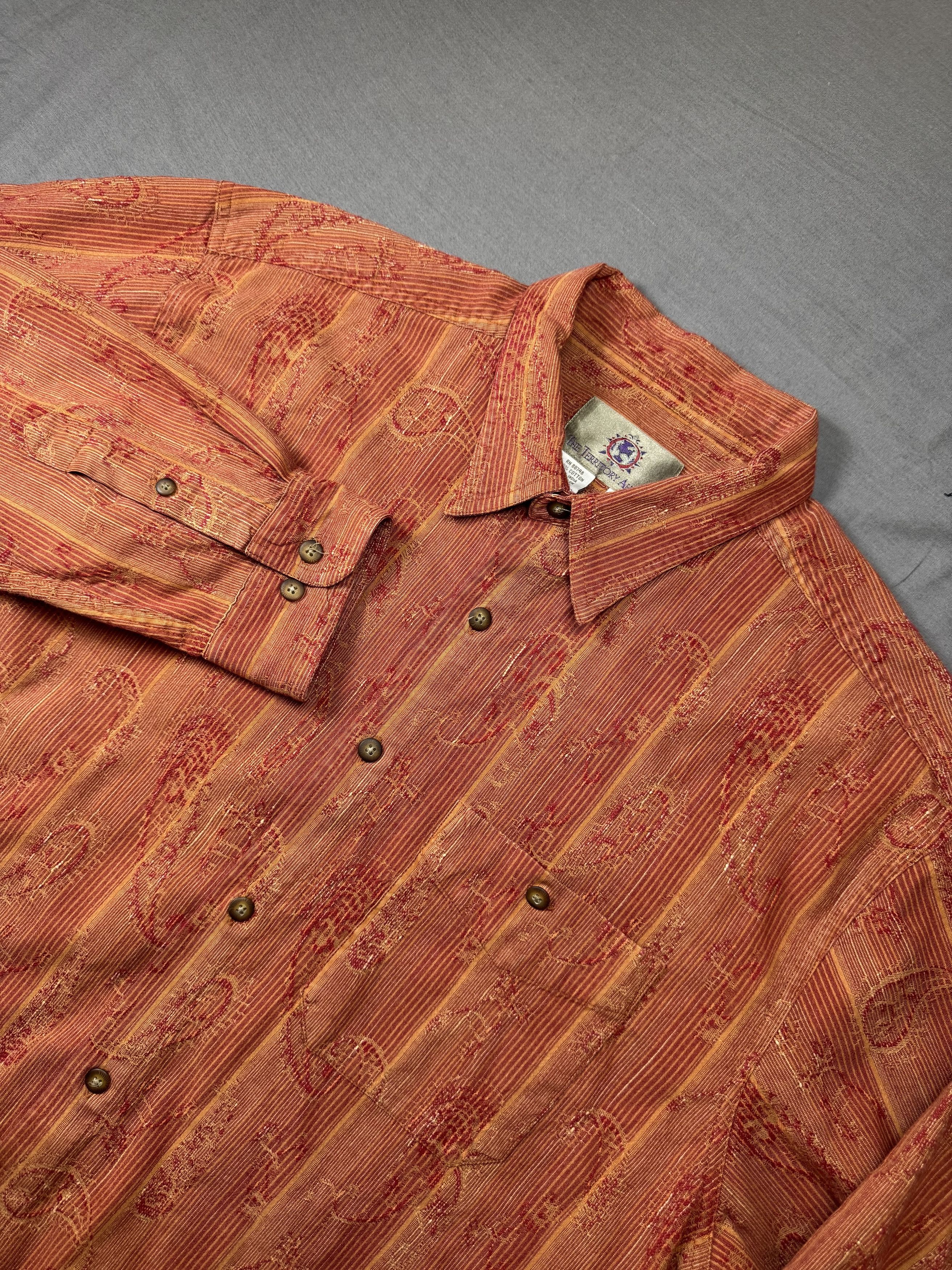 The Territory Ahead The Territory Ahead Shirt Cotton Woven Button Down Paisley Size US XL / EU 56 / 4 - 1 Thumbnail