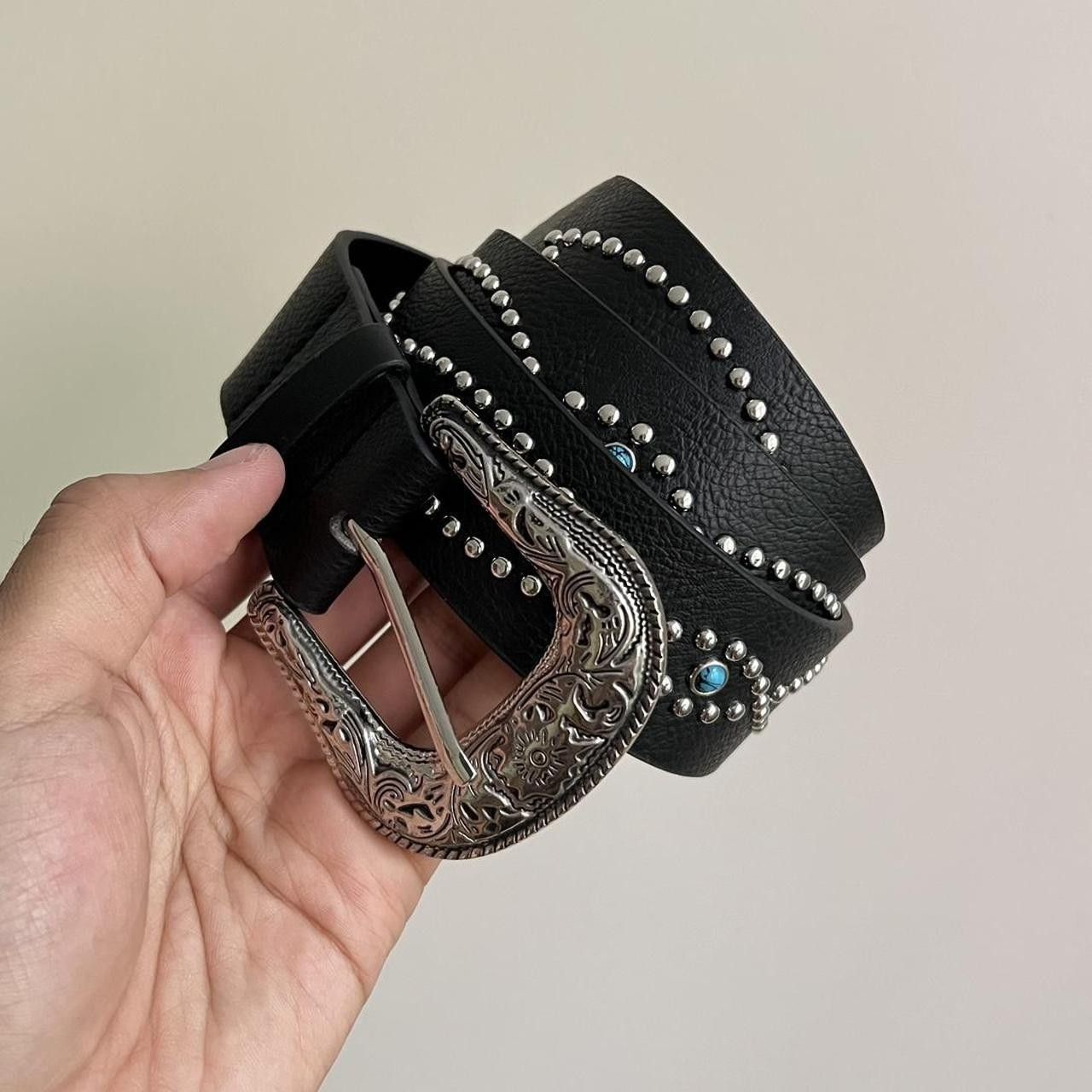 Cowboy Equipment × Vintage vintage style black american western studded design belt Size ONE SIZE - 2 Thumbnail