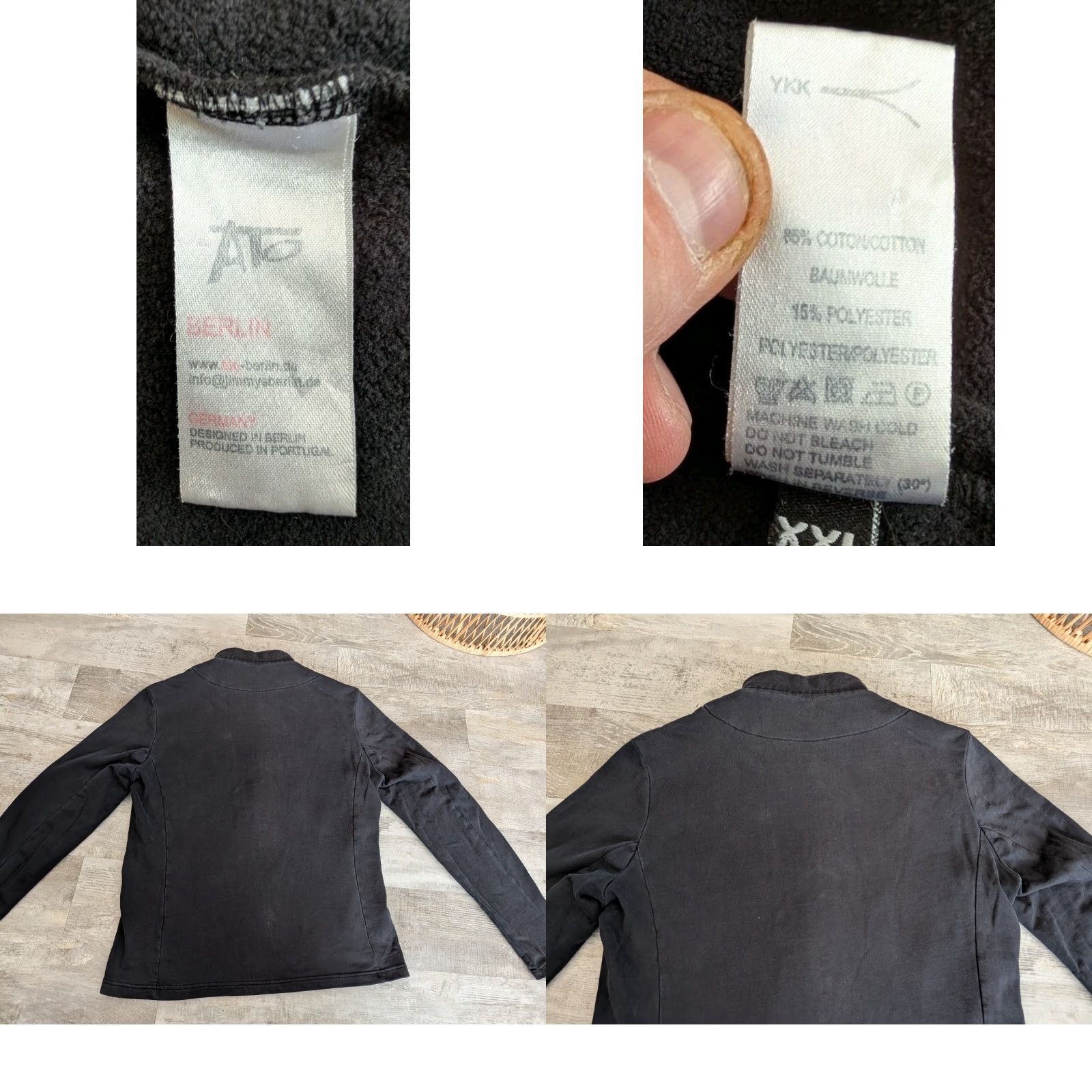 Vintage Ato Berlin Mens Jacket 2XL Dual Layer Full Zip Aztec Laser Black Gray White Stand-Up Collar Slim Regular Size US XXL / EU 58 / 5 - 11 Thumbnail
