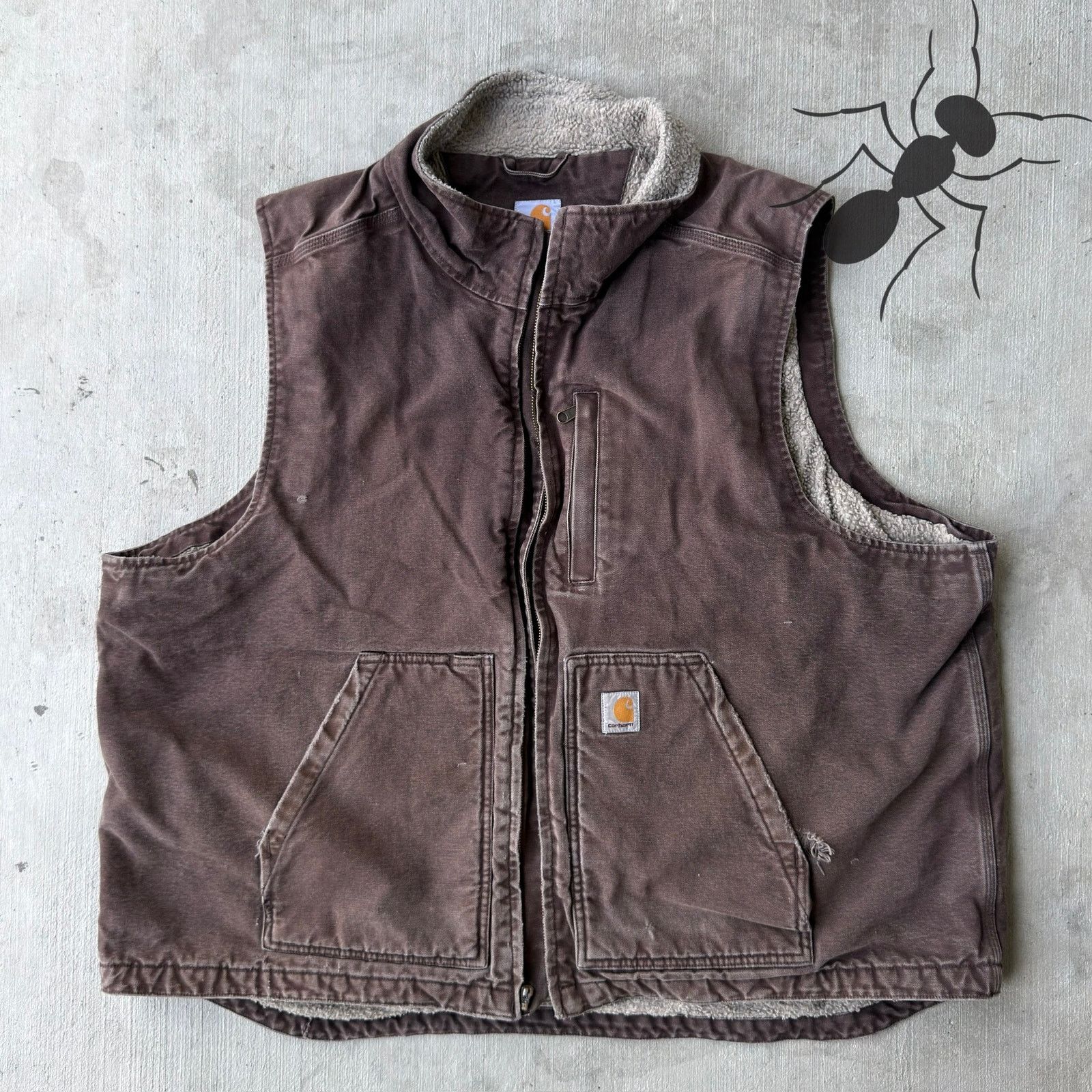 Carhartt × Vintage Carhartt brown faded work wear vest Size US XXL / EU 58 / 5 - 1 Thumbnail