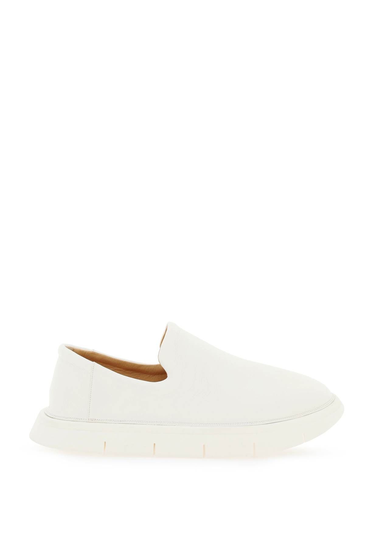 image of Marsell 'intagliata' Grained Leather Slip-On Shoes in Bianco, Men's (Size 11)