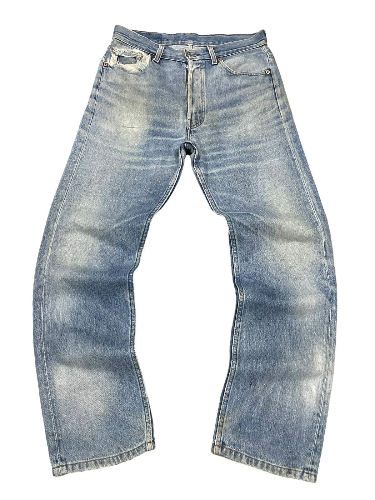 Levi's Vintage Clothing Vintage 90s Levi’s 501 Button Fly Loose Fit Distressed Jeans Size US 31 - 4 Thumbnail
