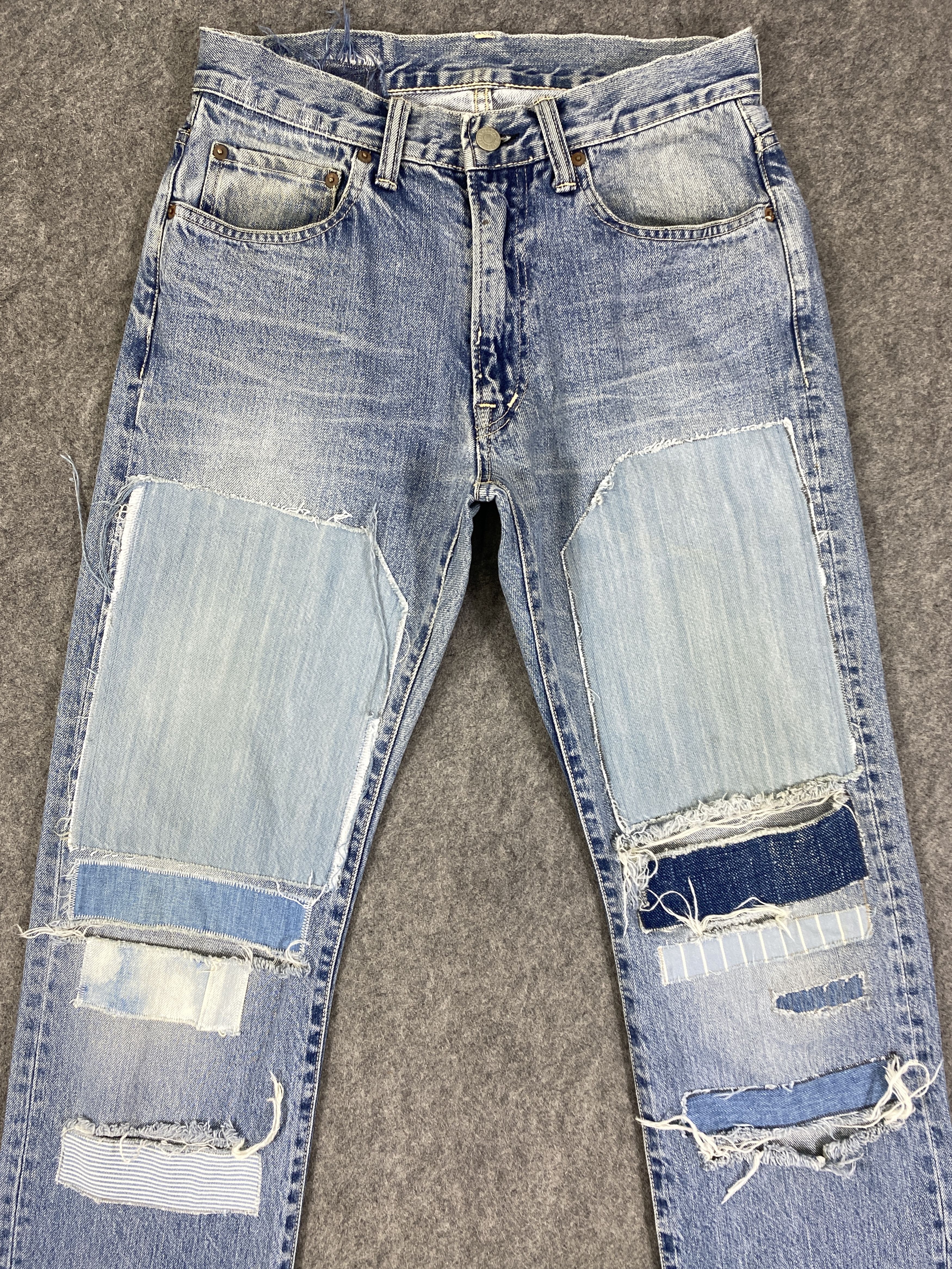 If Six Was Nine Vintage Blue Blue Patchwork Jeans 30x31 - JN3246 Size US 30 / EU 46 - 3 Thumbnail
