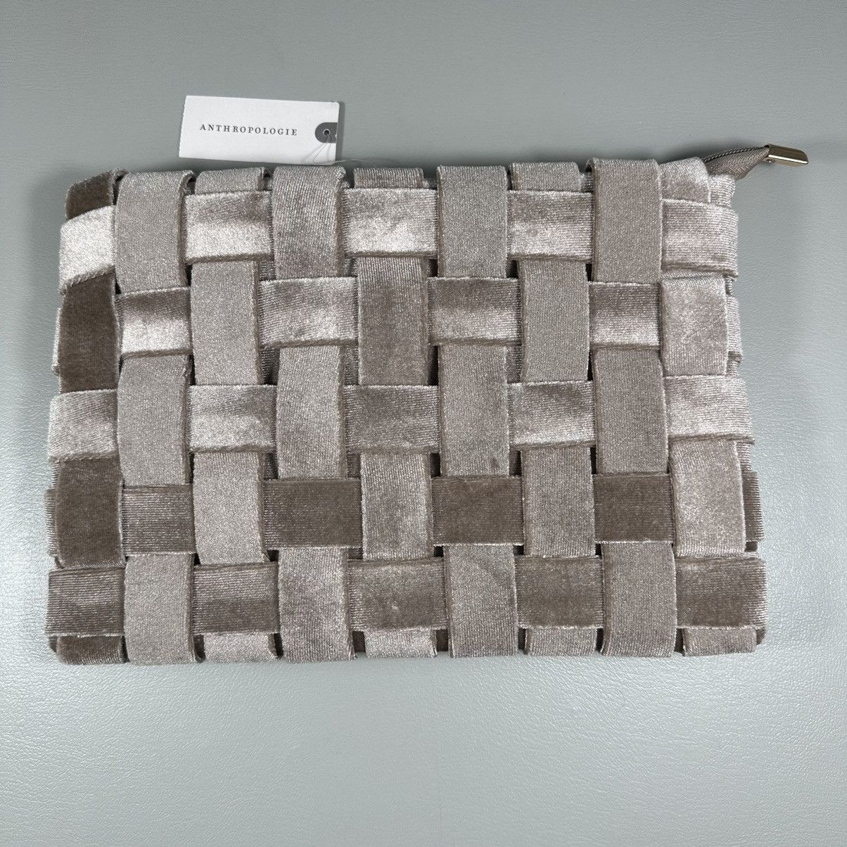 Anthropologie Anthropologie Cream Tan Woven Velvet Lindy Clutch Size ONE SIZE - 1 Thumbnail