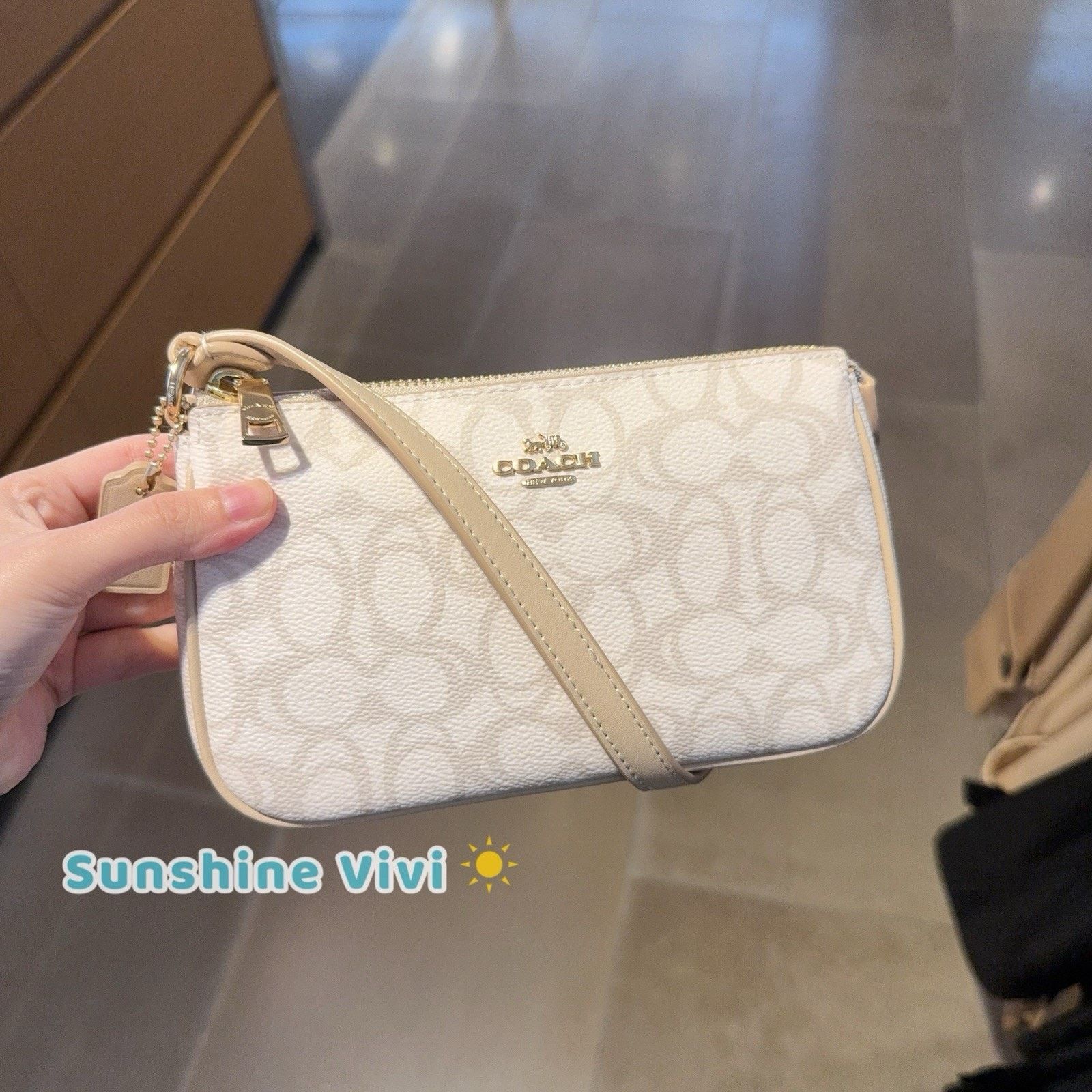 Coach NWT Coach Nolita 19 In Sketch Signature Gold/Ivory CBM72 Size ONE SIZE - 1 Thumbnail
