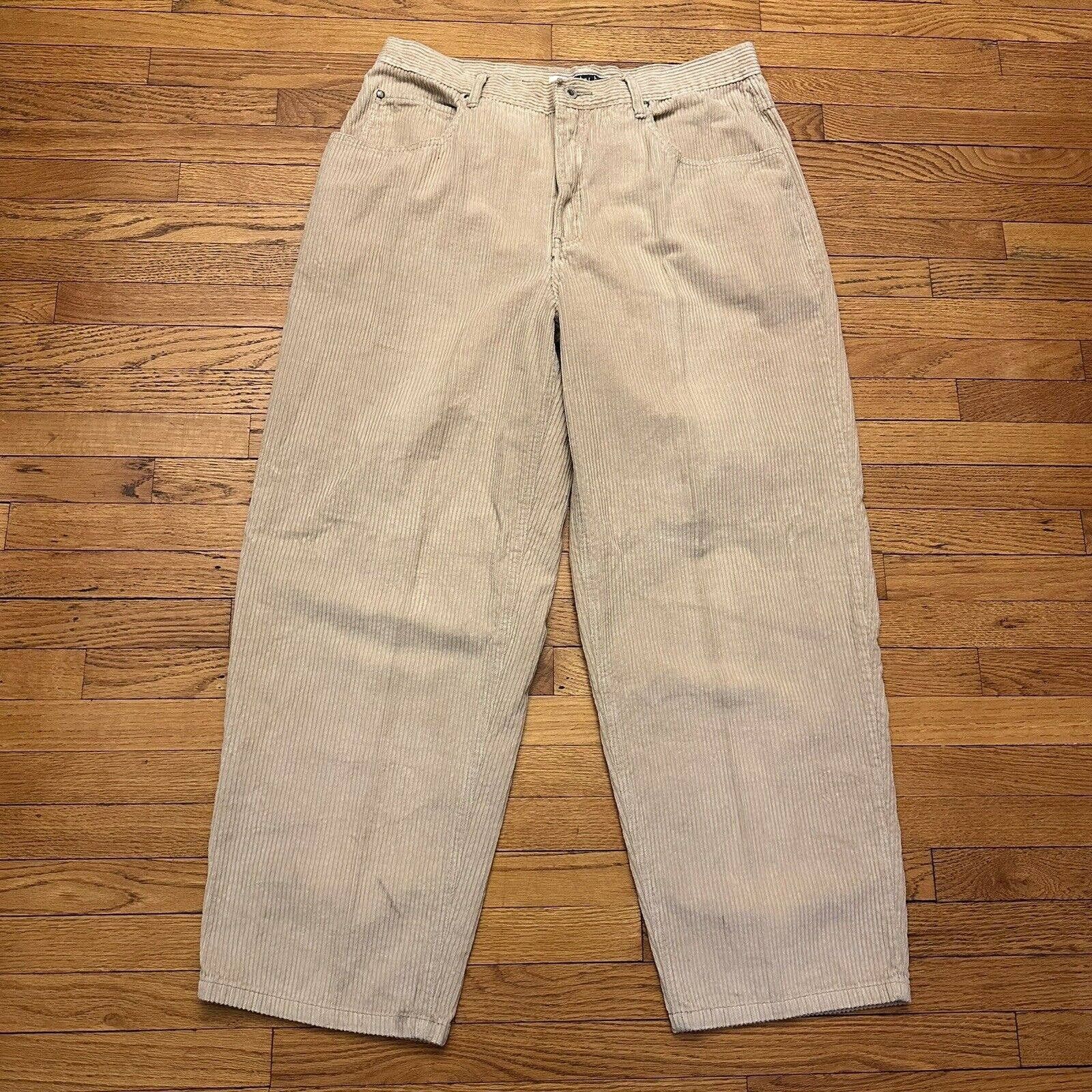 image of Vintage Anchor Blue Tan Baggy Corduroy Pants Size 38X30 Skater in Brown, Men's