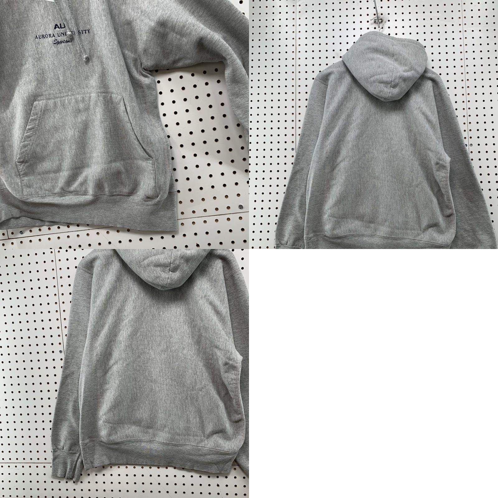 Vintage VINTAGE Aurora University Spartans Hoodie Sweatshirt Mens Medium Hooded Gray Pro Weave Size US M / EU 48-50 / 2 - 9 Thumbnail