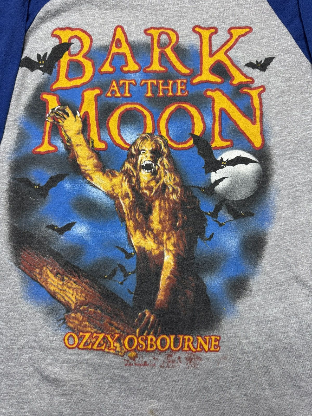 Ozzy Osbourne 1984 Ozzy Osbourne Bark at the Moon Tour Raglan VTG Size US M / EU 48-50 / 2 - 4 Thumbnail