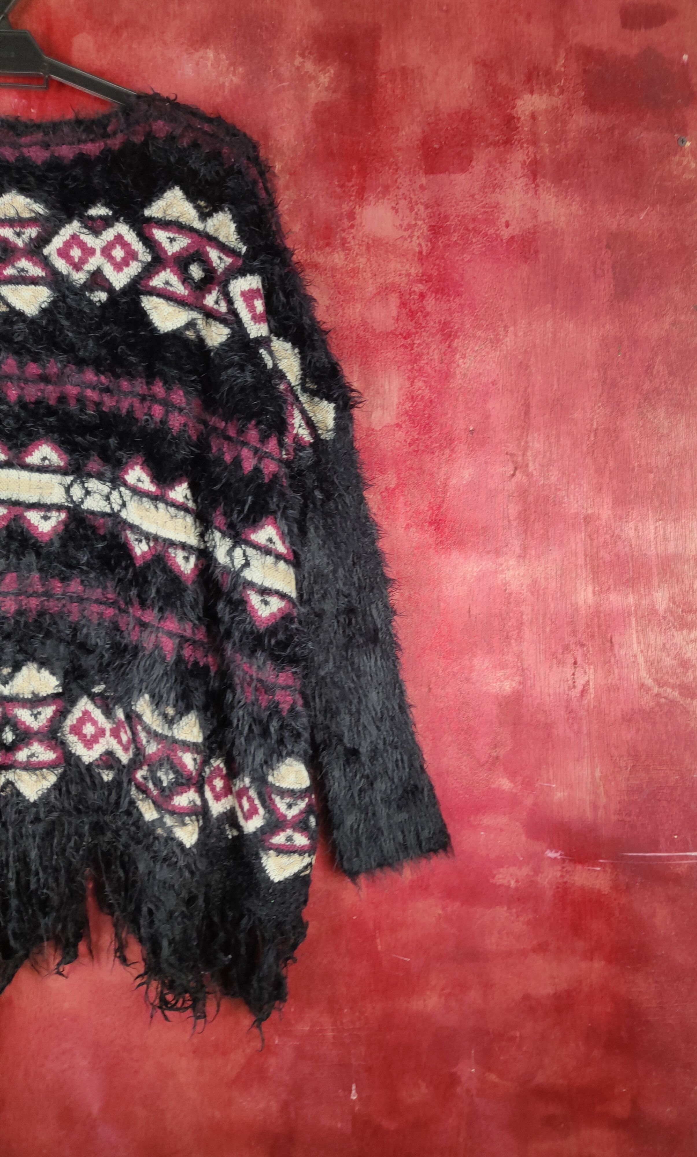 Japanese Brand × Vintage Cherry Paris Black Fur Mohair Knitwear like Kris van Design Size XXL / US 16-18 / IT 52-54 - 9 Thumbnail