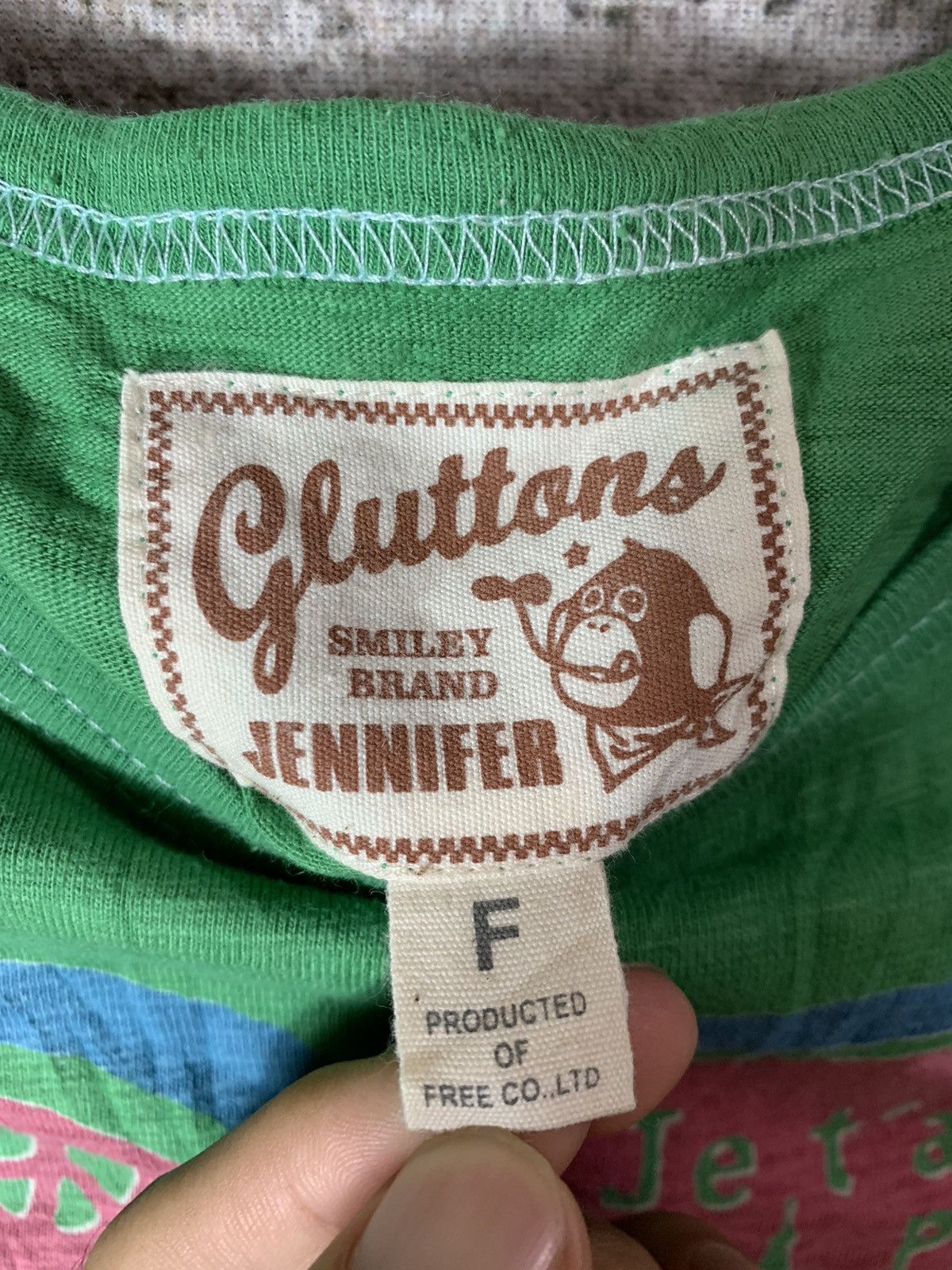 20471120 2000s Undefined Gluttons Jennifer Green Tshirt Size US M / EU 48-50 / 2 - 4 Thumbnail