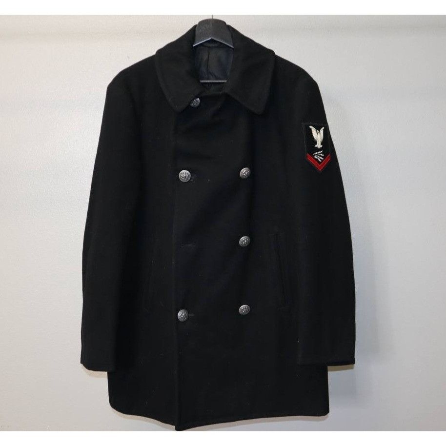 Naval Clothing Factory Vintage 1940s US Navy Wool Pea Coat 38L Naval Clothing Size US L / EU 52-54 / 3 - 1 Thumbnail
