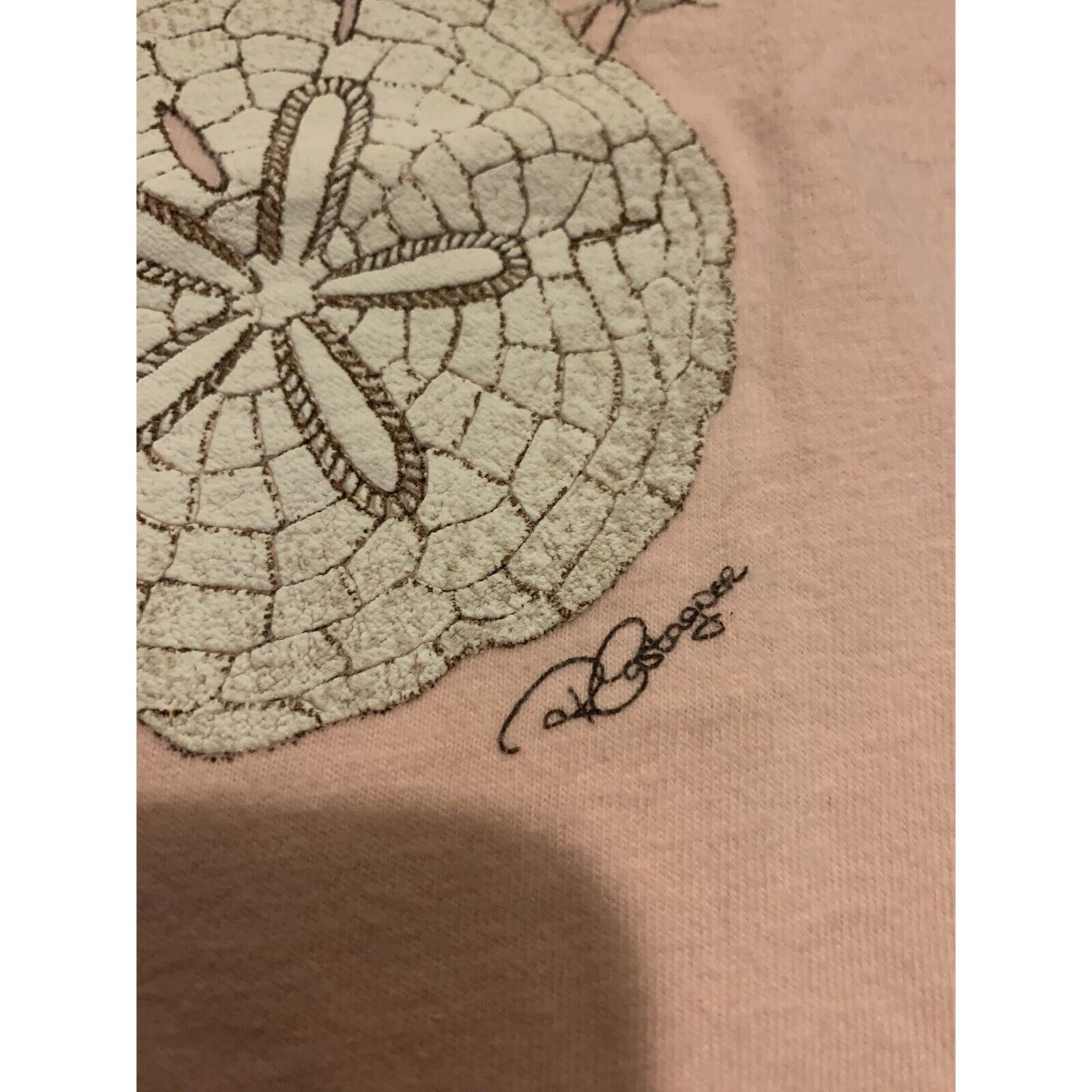 Hanes Vintage Men’s L Florida 90s Coral Sea Shells Pink T-Shirt Size US L / EU 52-54 / 3 - 4 Thumbnail