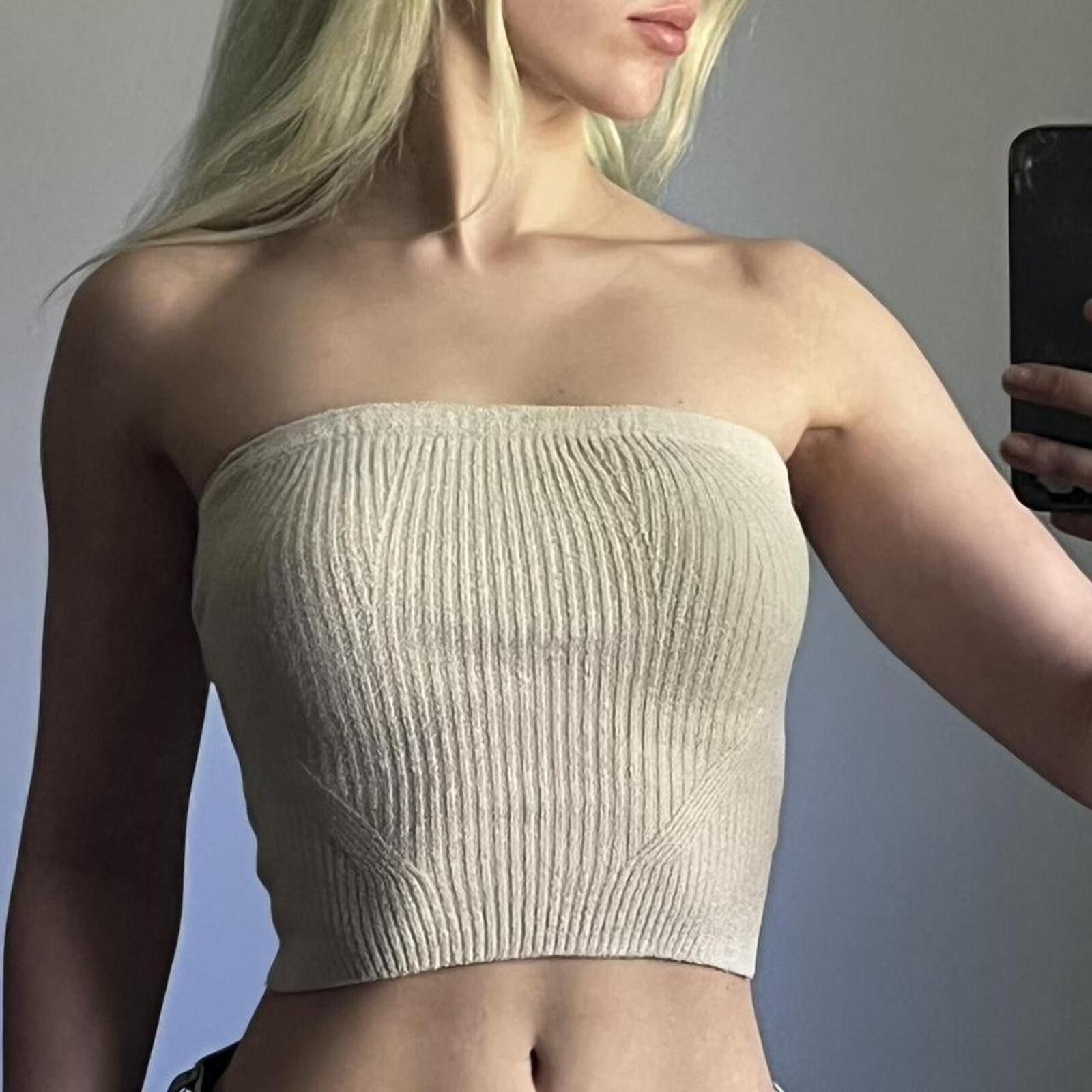 Other Sparkly soft cream tube top Size XS / US 0-2 / IT 36-38 - 7 Thumbnail