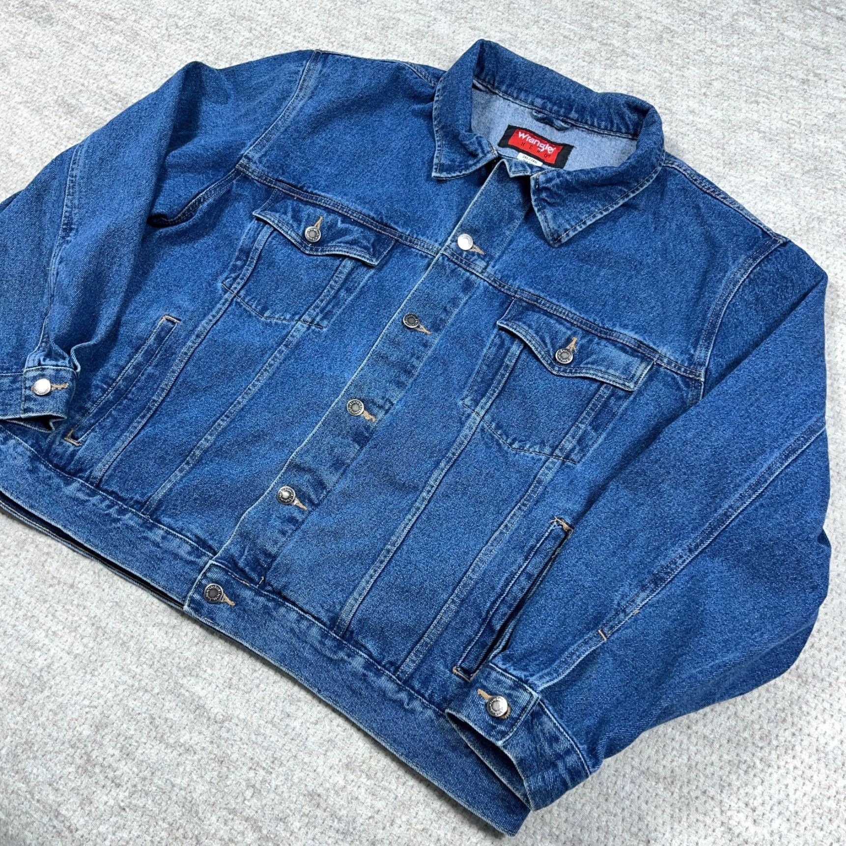 Wrangler VINTAGE Wrangler Hero Denim Jacket Men 3XL Blue Jean Trucker Med Wash 90s Y2K Wrangler Jacket Men 3XL Blue Denim Trucker 90s USA Classic Vintage Size US 39 - 2 Thumbnail