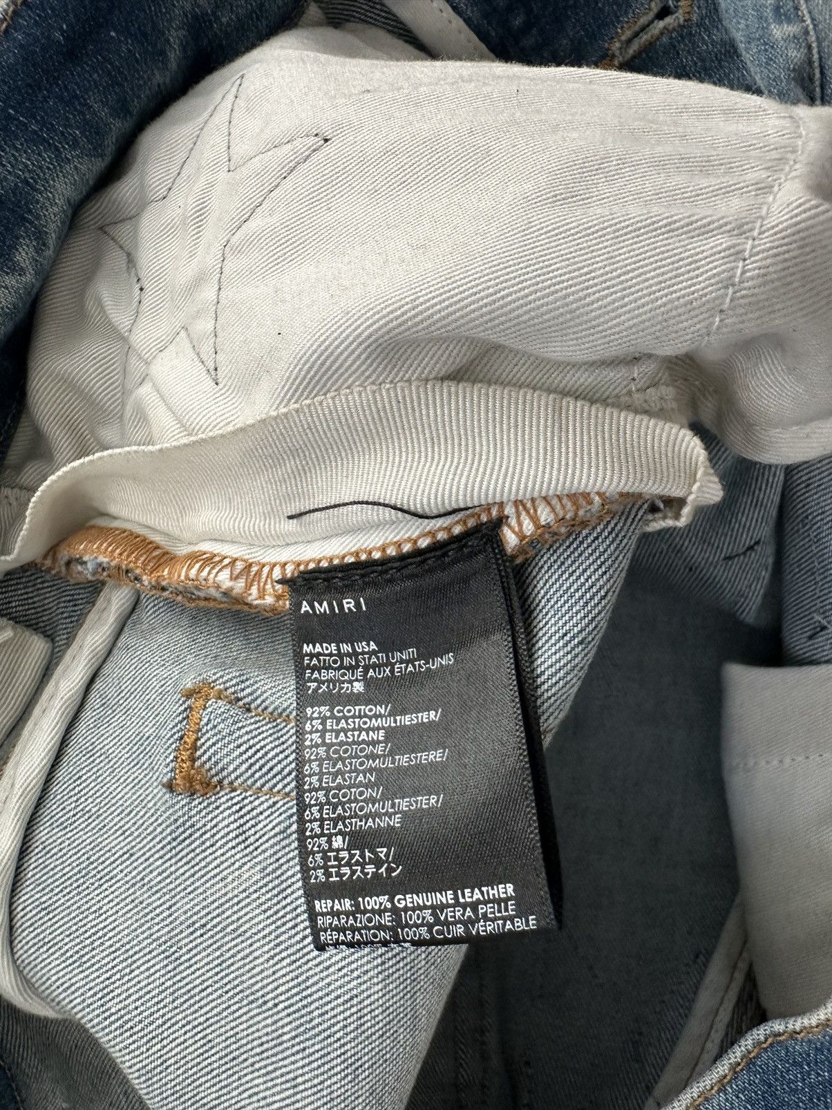 Amiri Amiri x Chemist Leather Star Denim Size US 31 - 6 Thumbnail