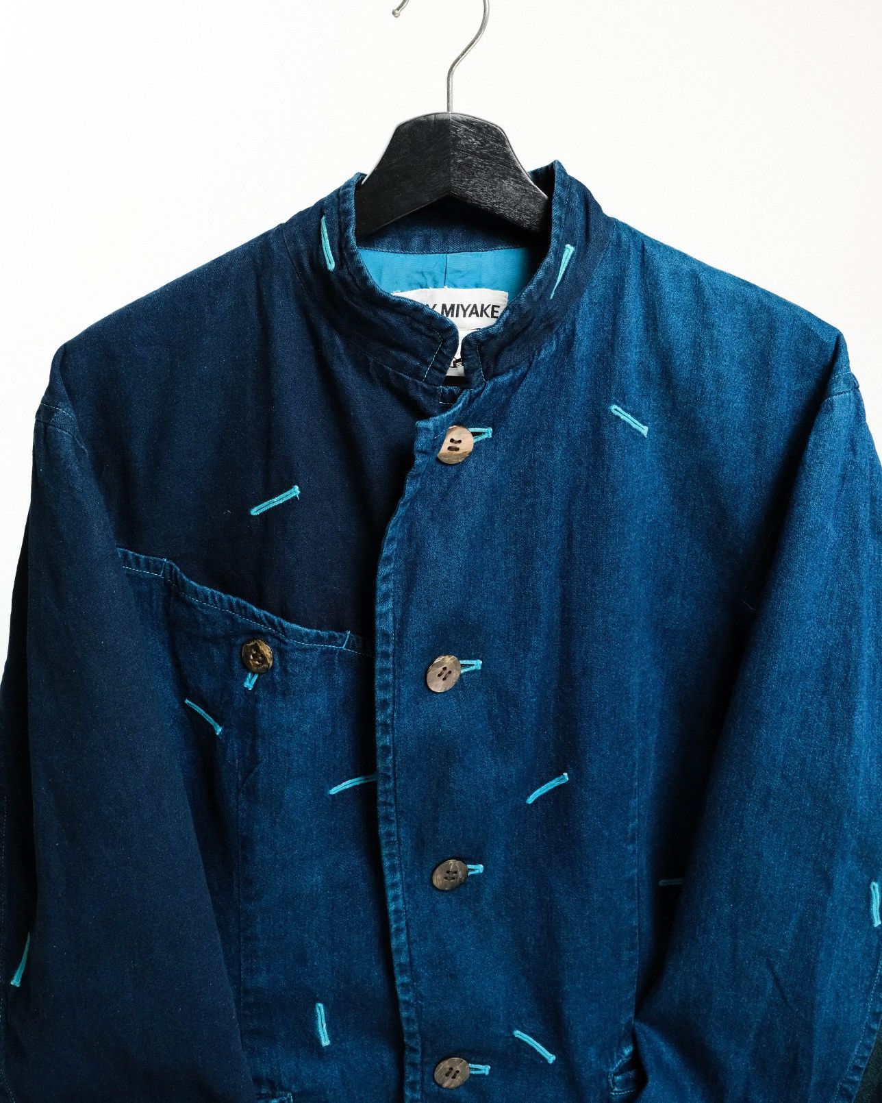 Issey Miyake Issey Miyake Mandarin Collar Indigo Dyed Jacket Size US M / EU 48-50 / 2 - 3 Thumbnail