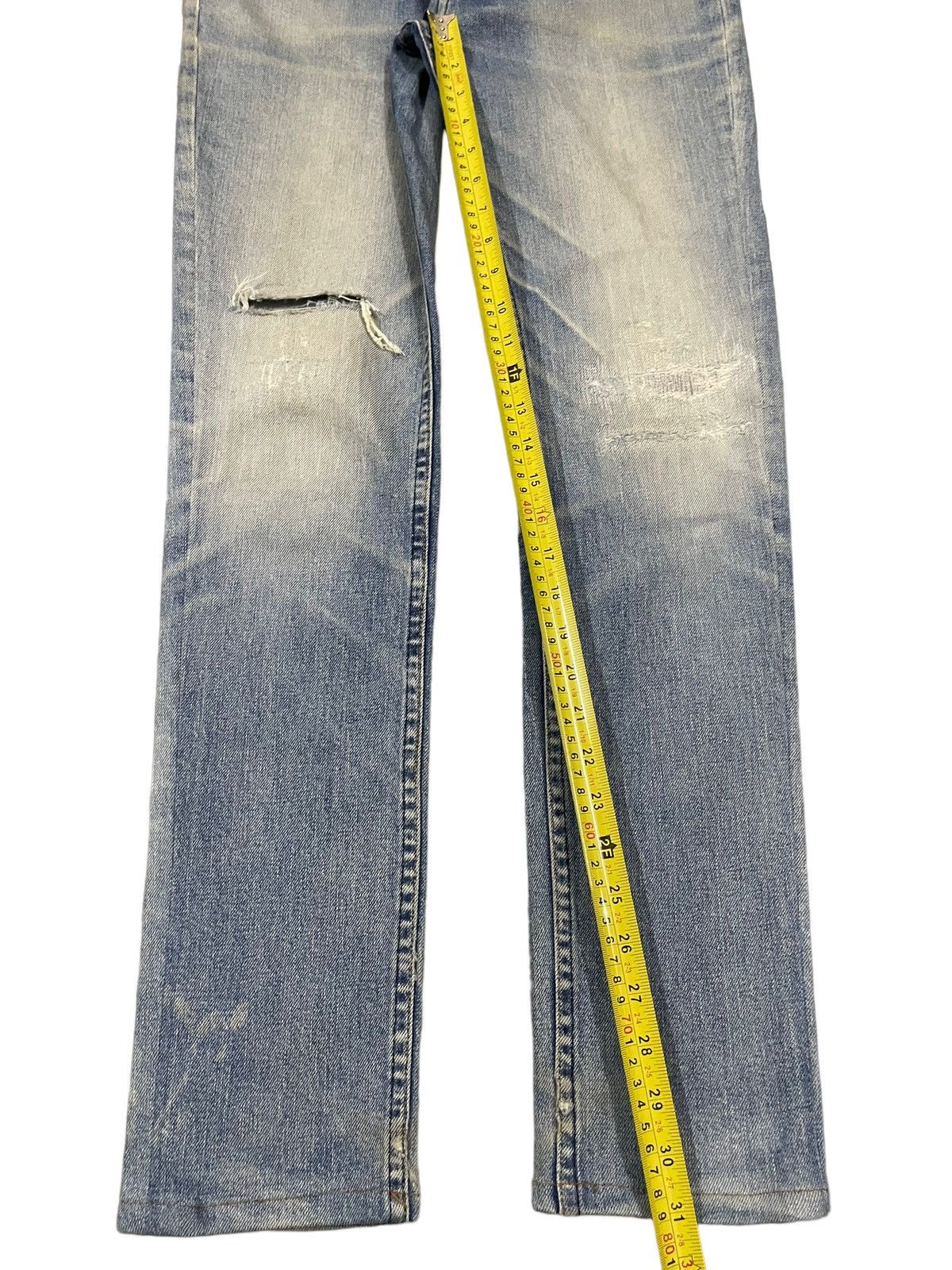 A.P.C. Vintage Japan Apc Blue Wash Style Distress Jeans Size US 30 / EU 46 - 12 Thumbnail