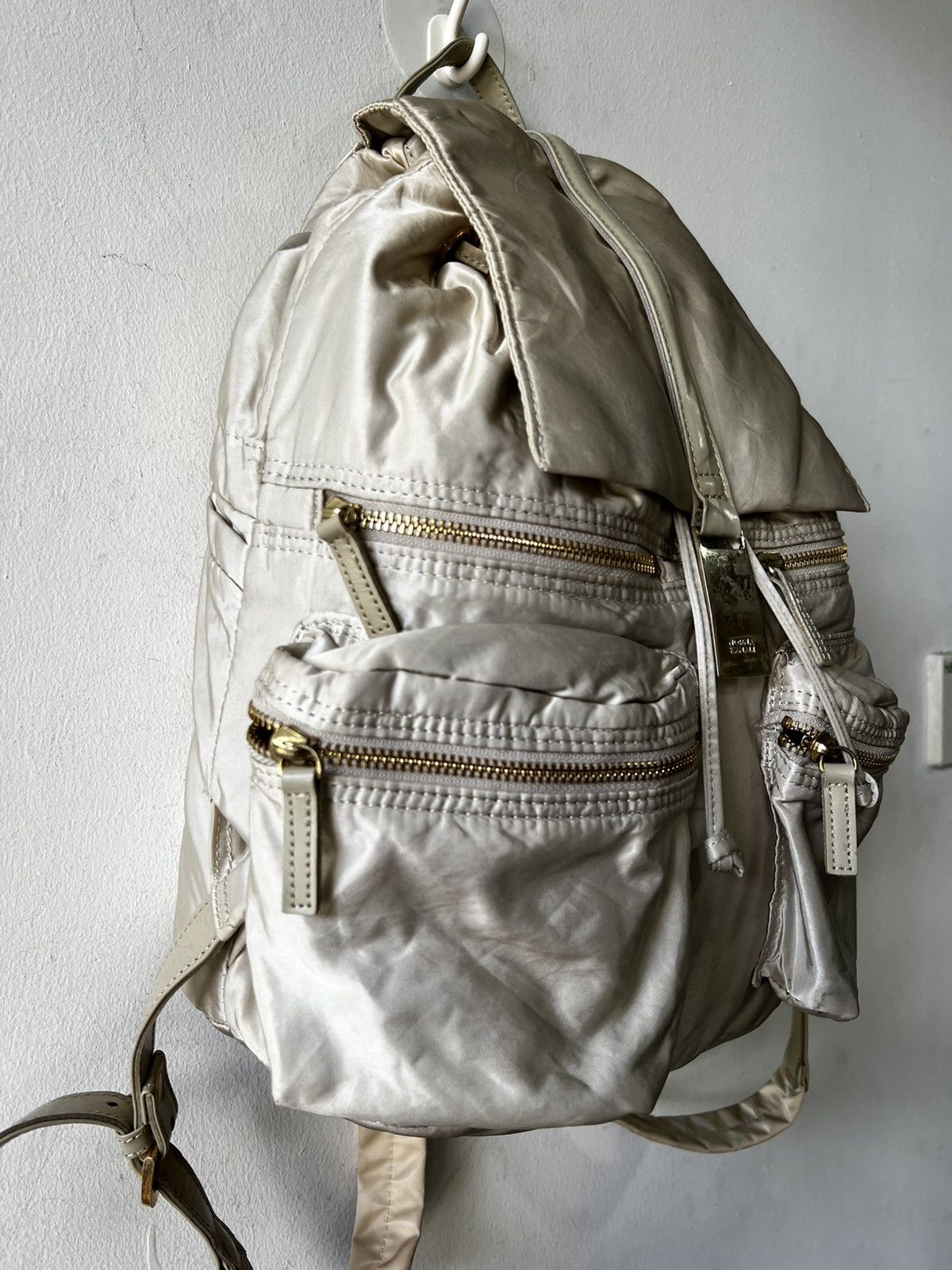 Designer × Norma Kamali Norma Kamali Beige Tessuto Nylon MultiPocket Backpack Size ONE SIZE - 4 Thumbnail