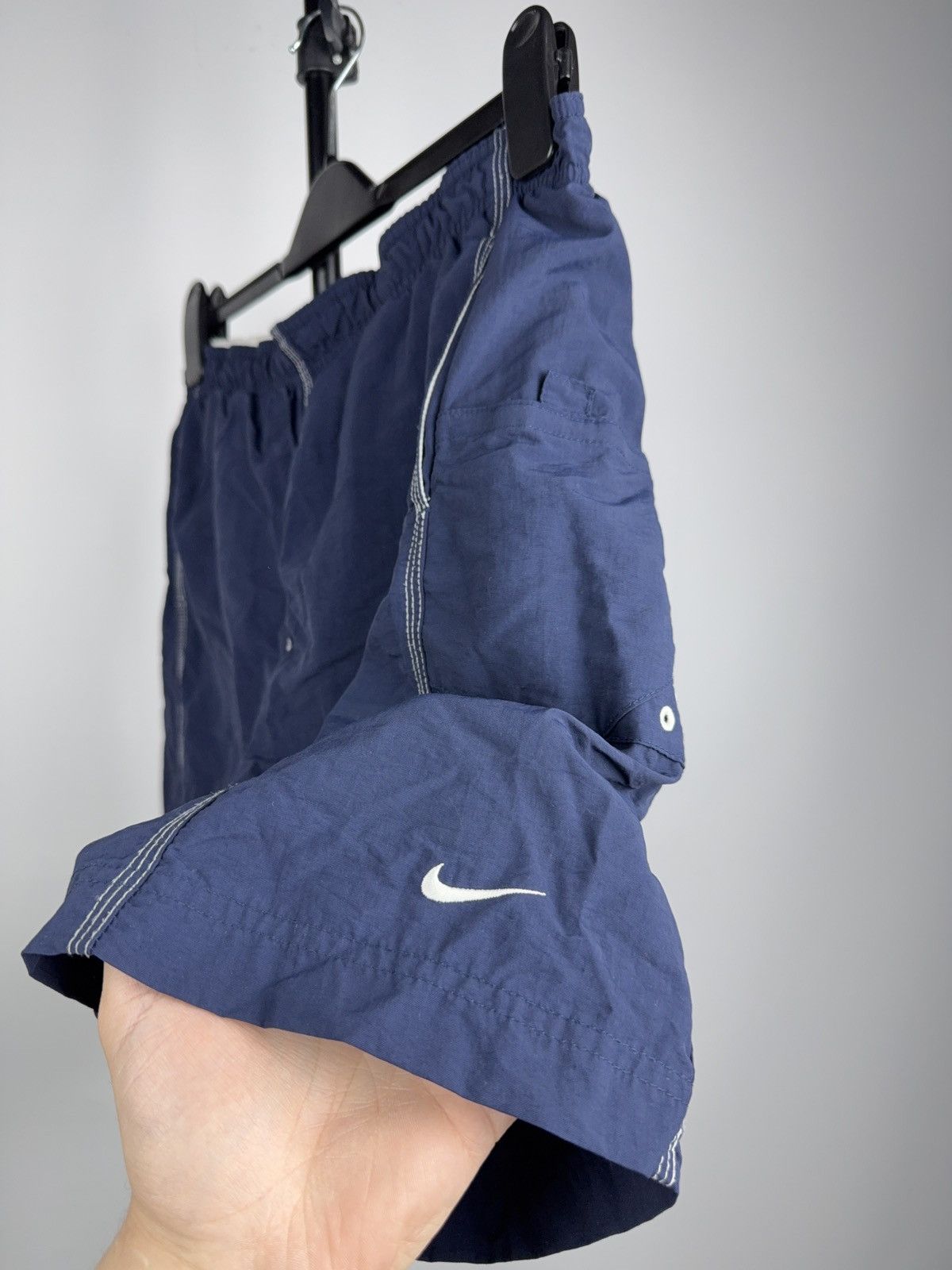 Nike 00s Nike Vintage Navy Swim Shorts Swoosh Y2K Nylon Men’s M Size US 32 / EU 48 - 4 Thumbnail