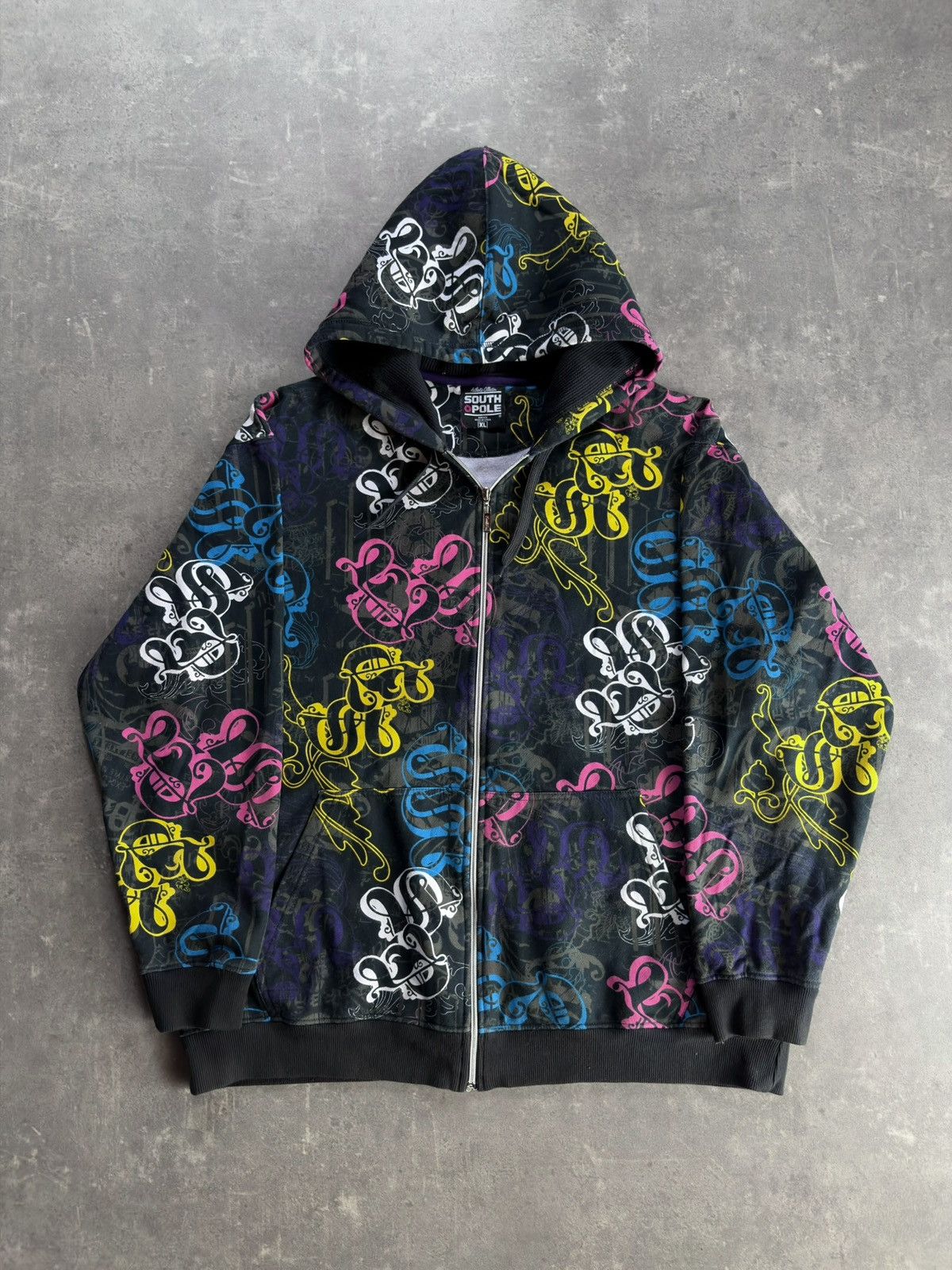 Southpole Southpole AOP Multilogo Baggy Printed Zip Hoodie XL XXL 00s Size US XL / EU 56 / 4 - 1 Thumbnail